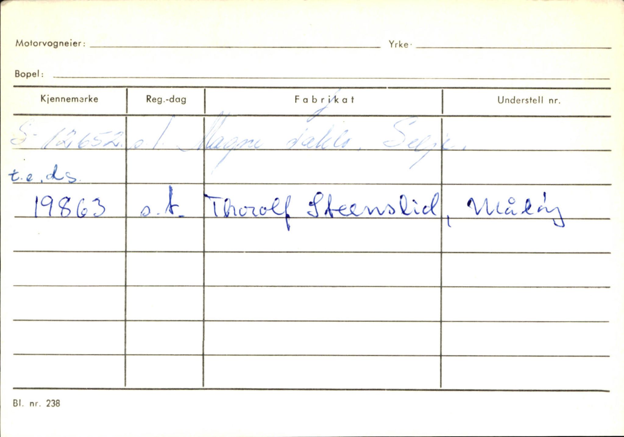 Statens vegvesen, Sogn og Fjordane vegkontor, AV/SAB-A-5301/4/F/L0144: Registerkort Vågsøy A-R, 1945-1975, p. 442