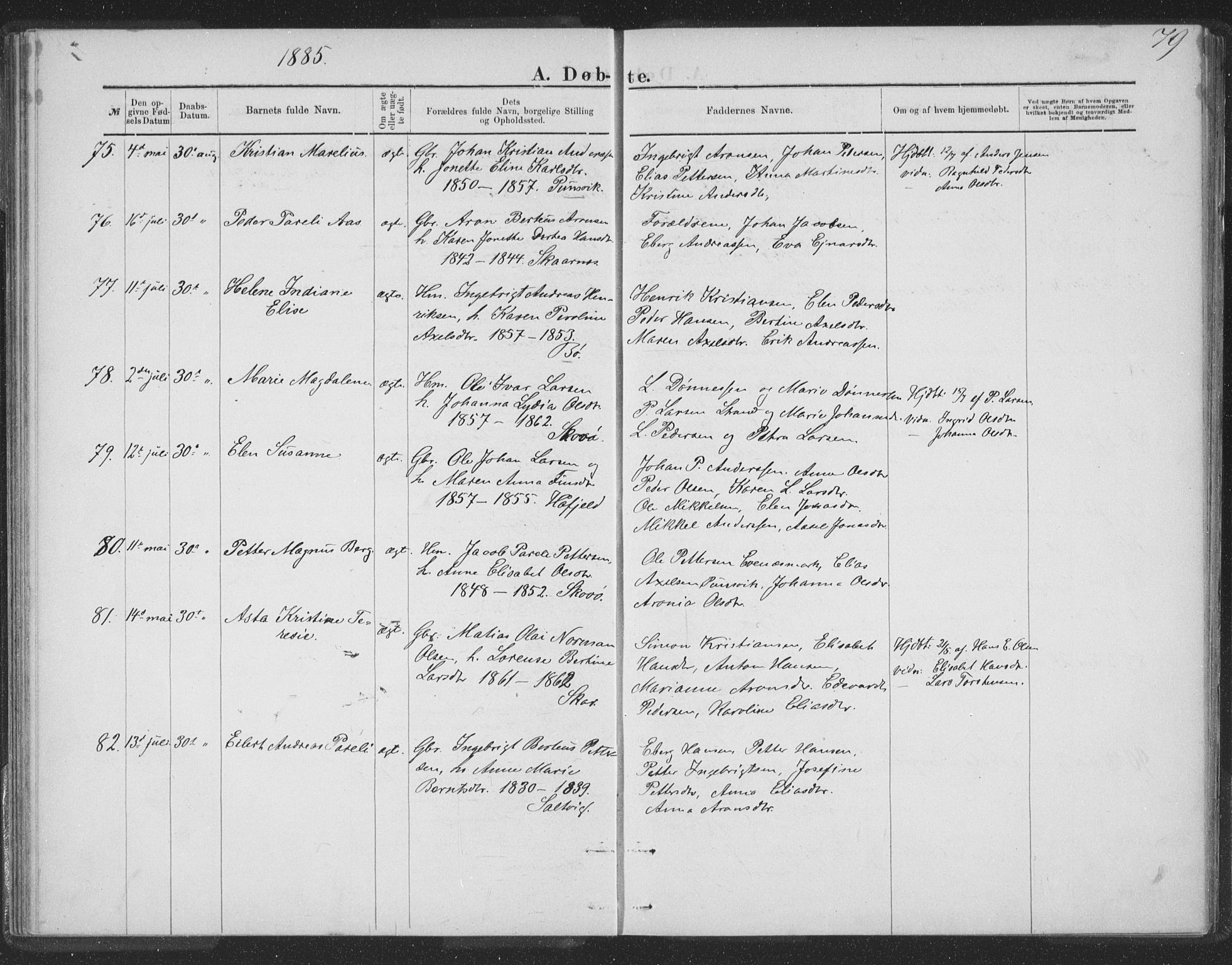 Ministerialprotokoller, klokkerbøker og fødselsregistre - Nordland, AV/SAT-A-1459/863/L0913: Parish register (copy) no. 863C03, 1877-1885, p. 79