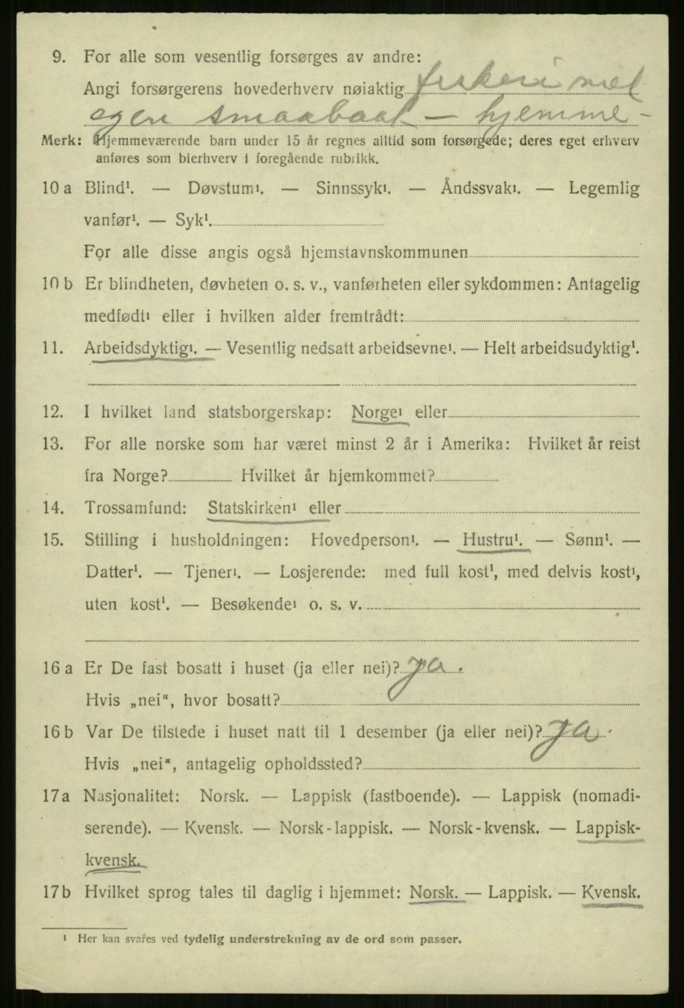 SATØ, 1920 census for Lyngen, 1920, p. 7556