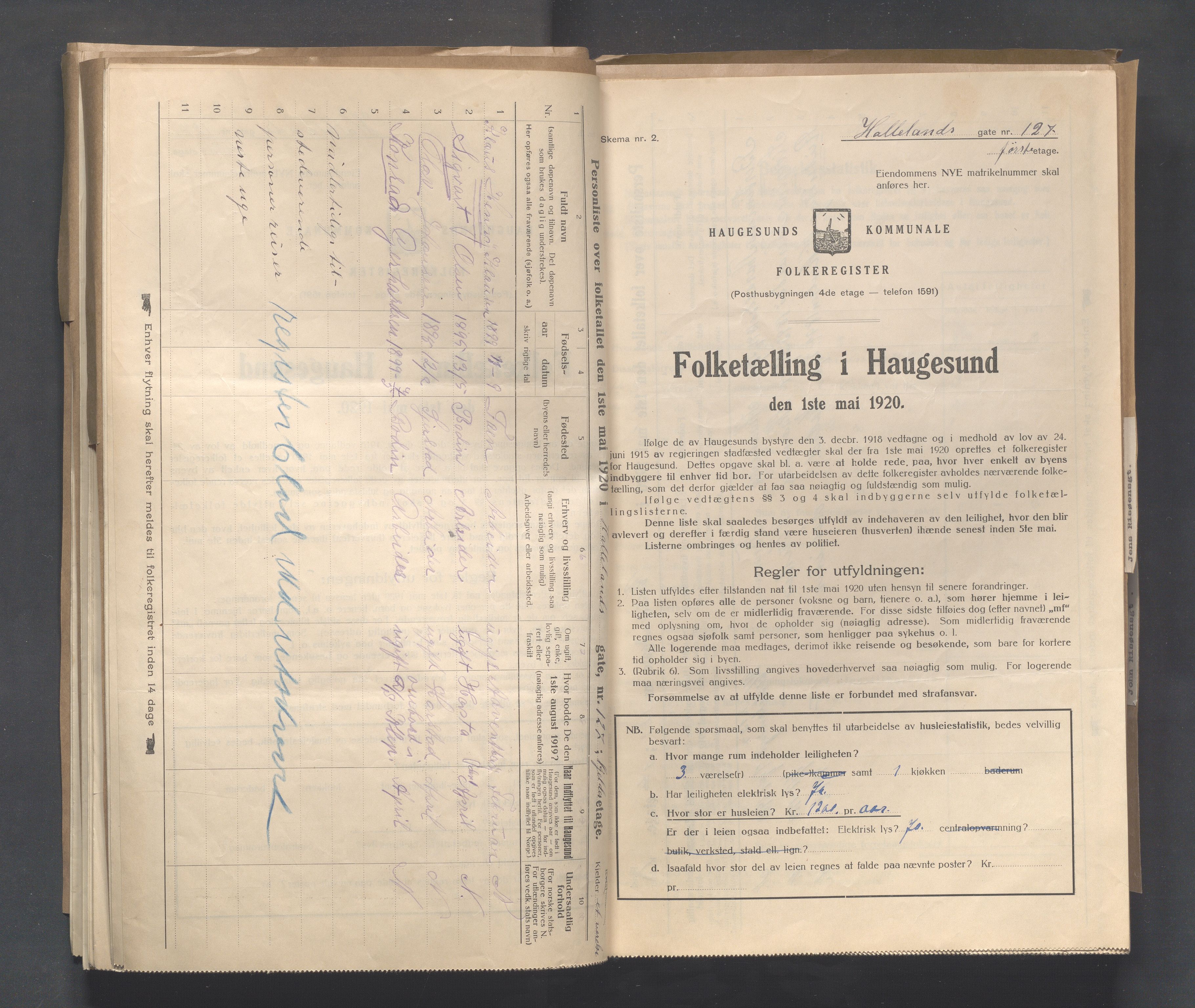 IKAR, Local census 1.5.1920 for Haugesund, 1920, p. 6395