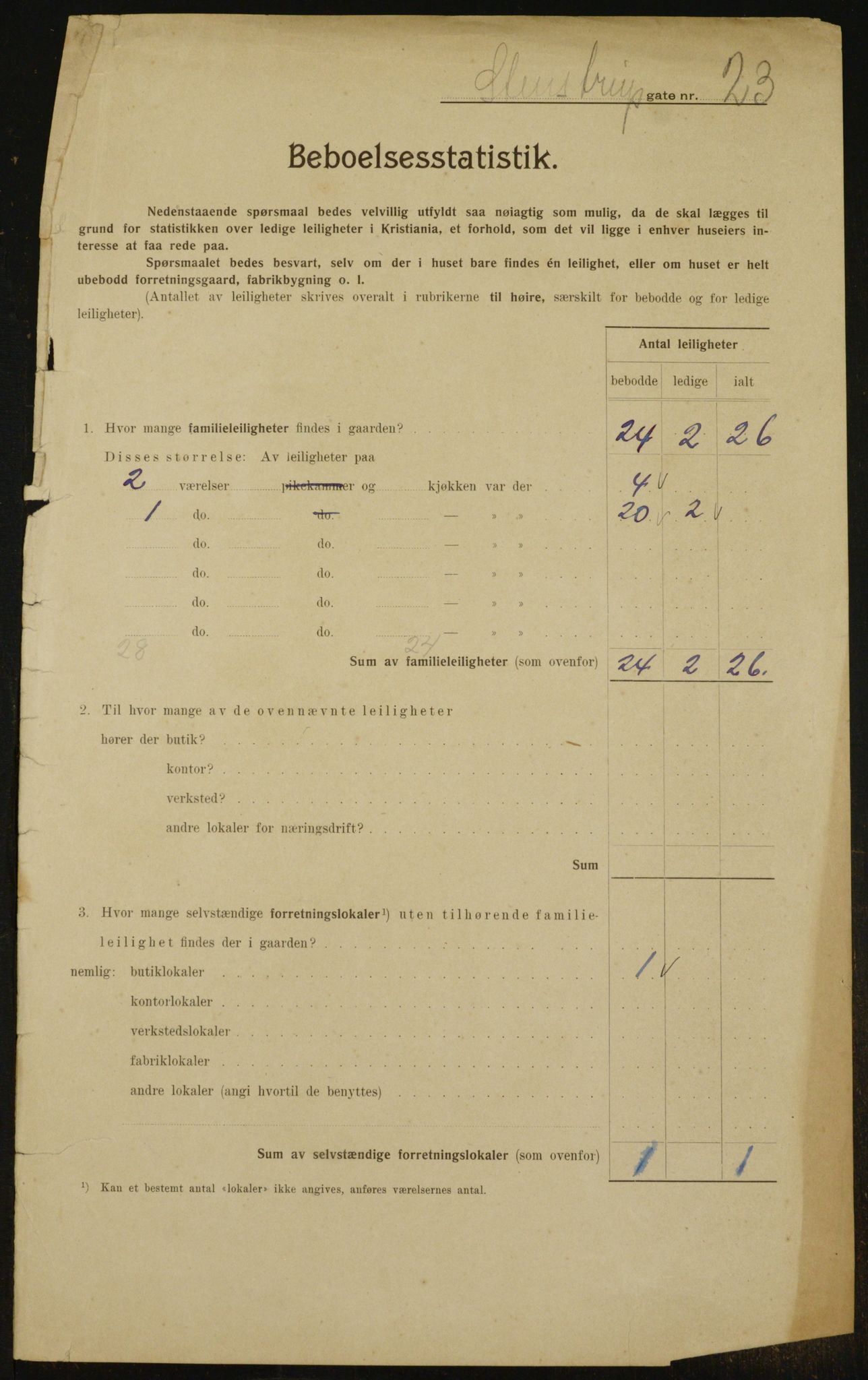 OBA, Municipal Census 1910 for Kristiania, 1910, p. 96339