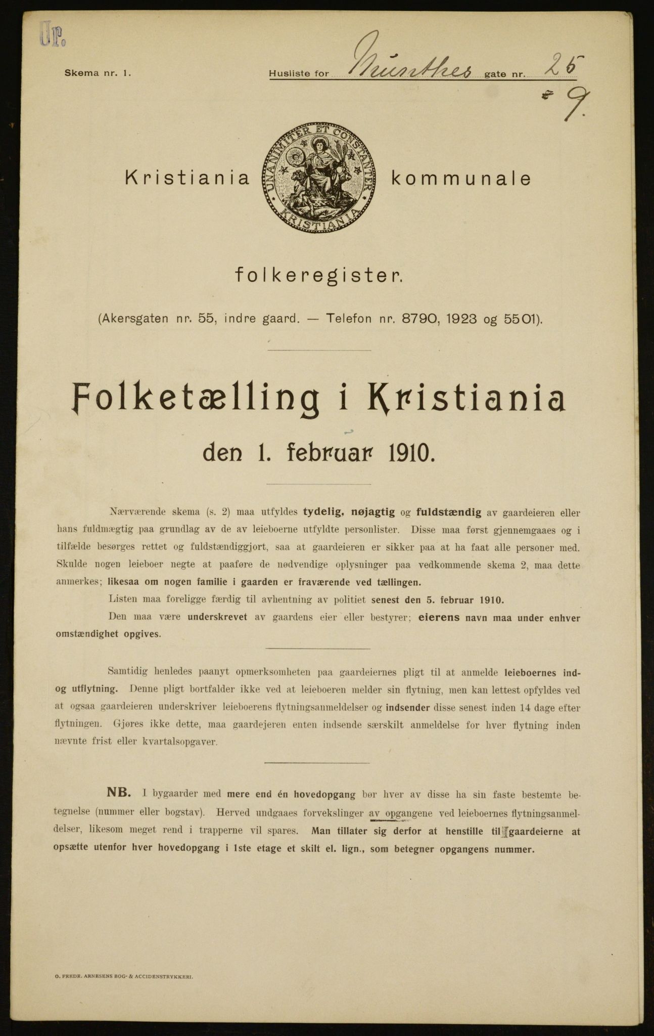 OBA, Municipal Census 1910 for Kristiania, 1910, p. 65745