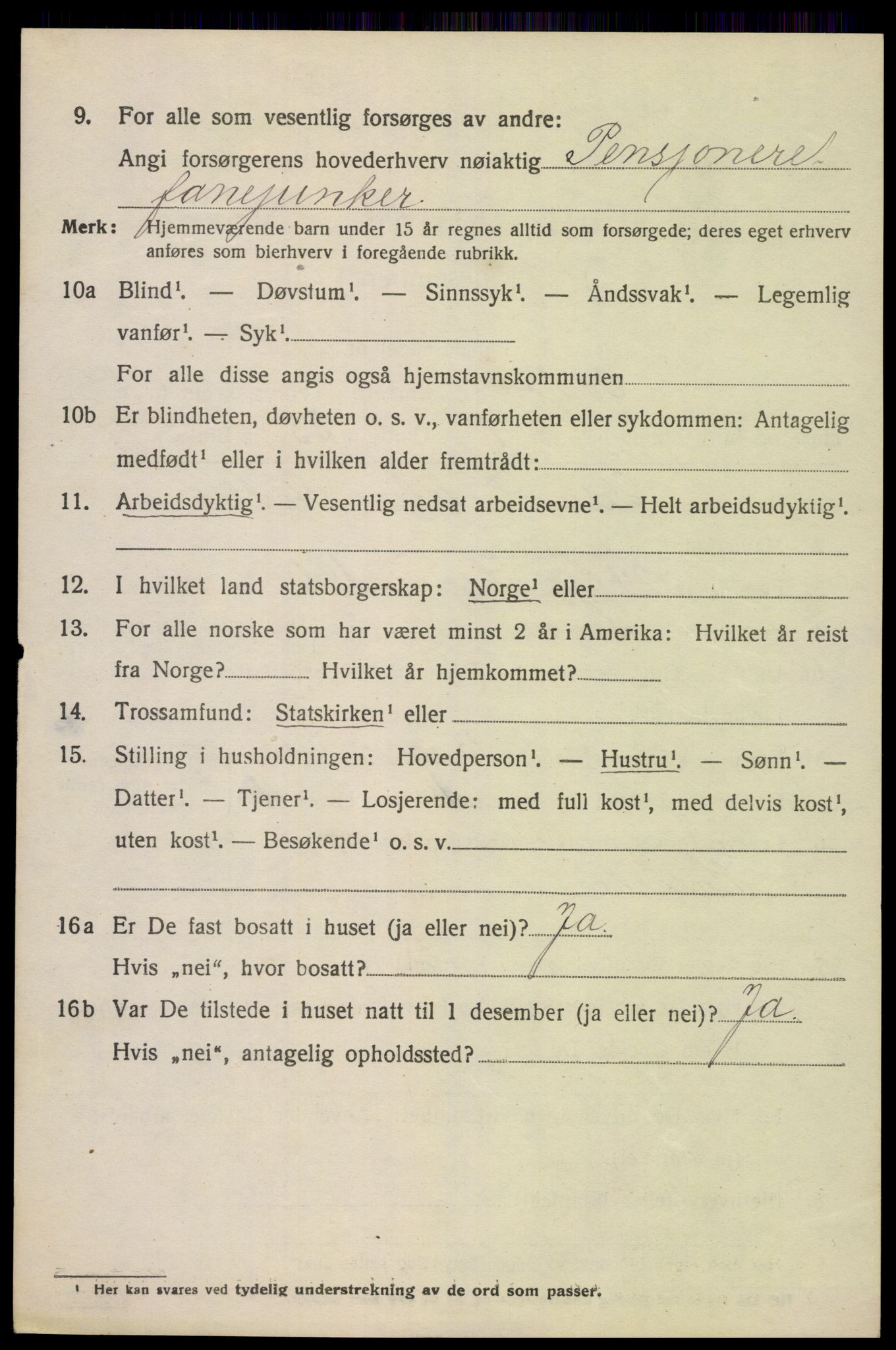 SAK, 1920 census for Oddernes, 1920, p. 8404