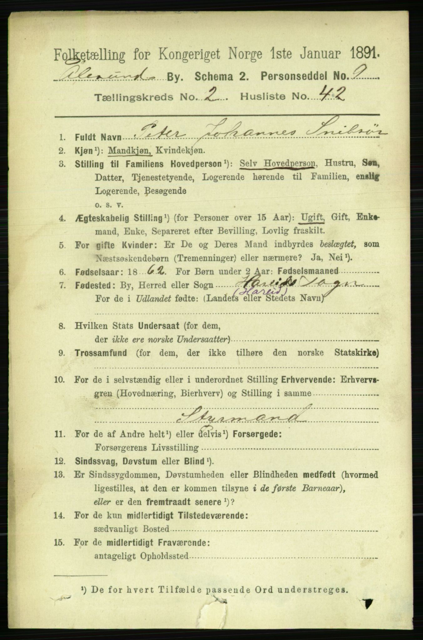 RA, 1891 census for 1501 Ålesund, 1891, p. 2272