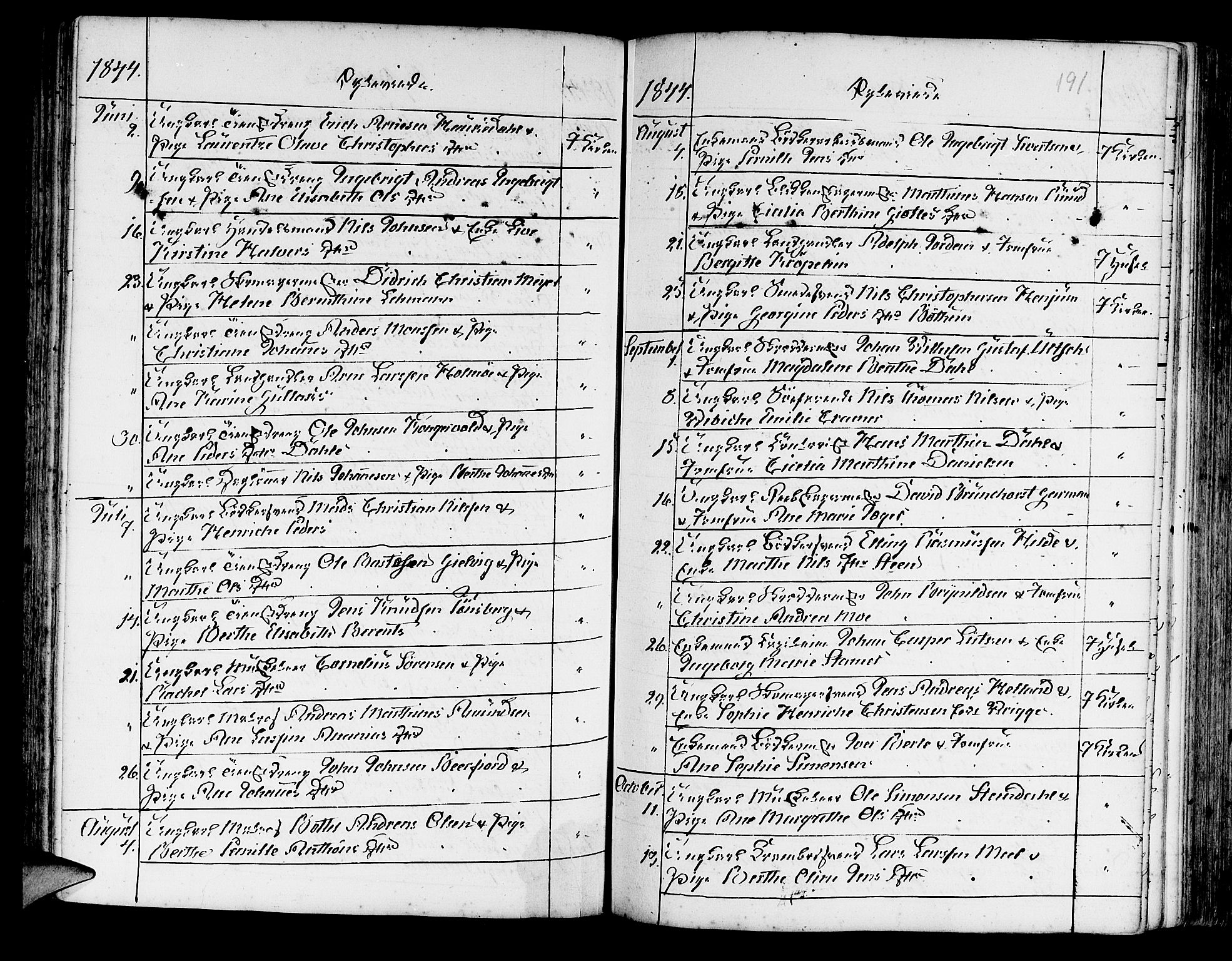Korskirken sokneprestembete, AV/SAB-A-76101/H/Haa/L0009: Parish register (official) no. A 9, 1743-1861, p. 191