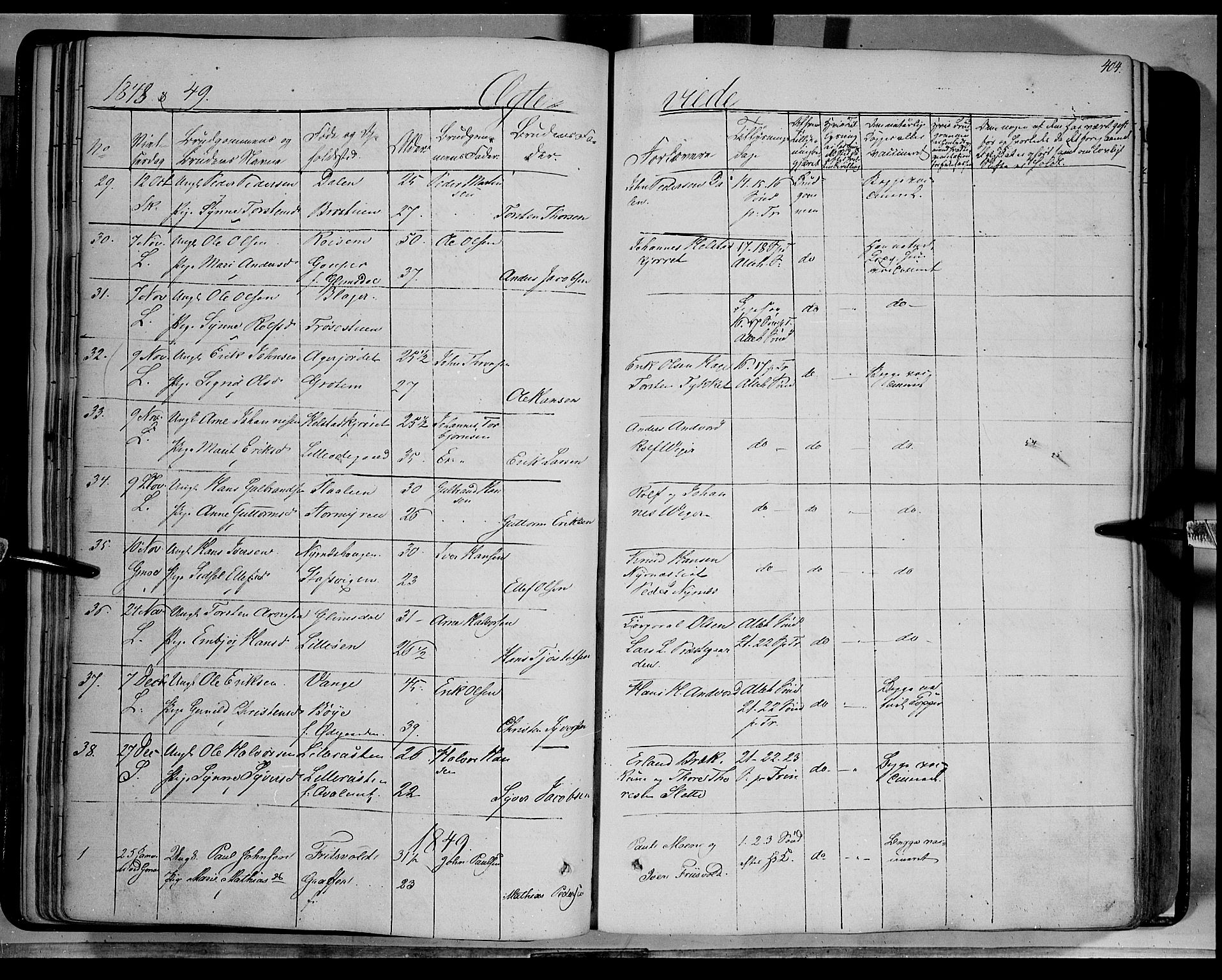Lom prestekontor, SAH/PREST-070/K/L0006: Parish register (official) no. 6B, 1837-1863, p. 404