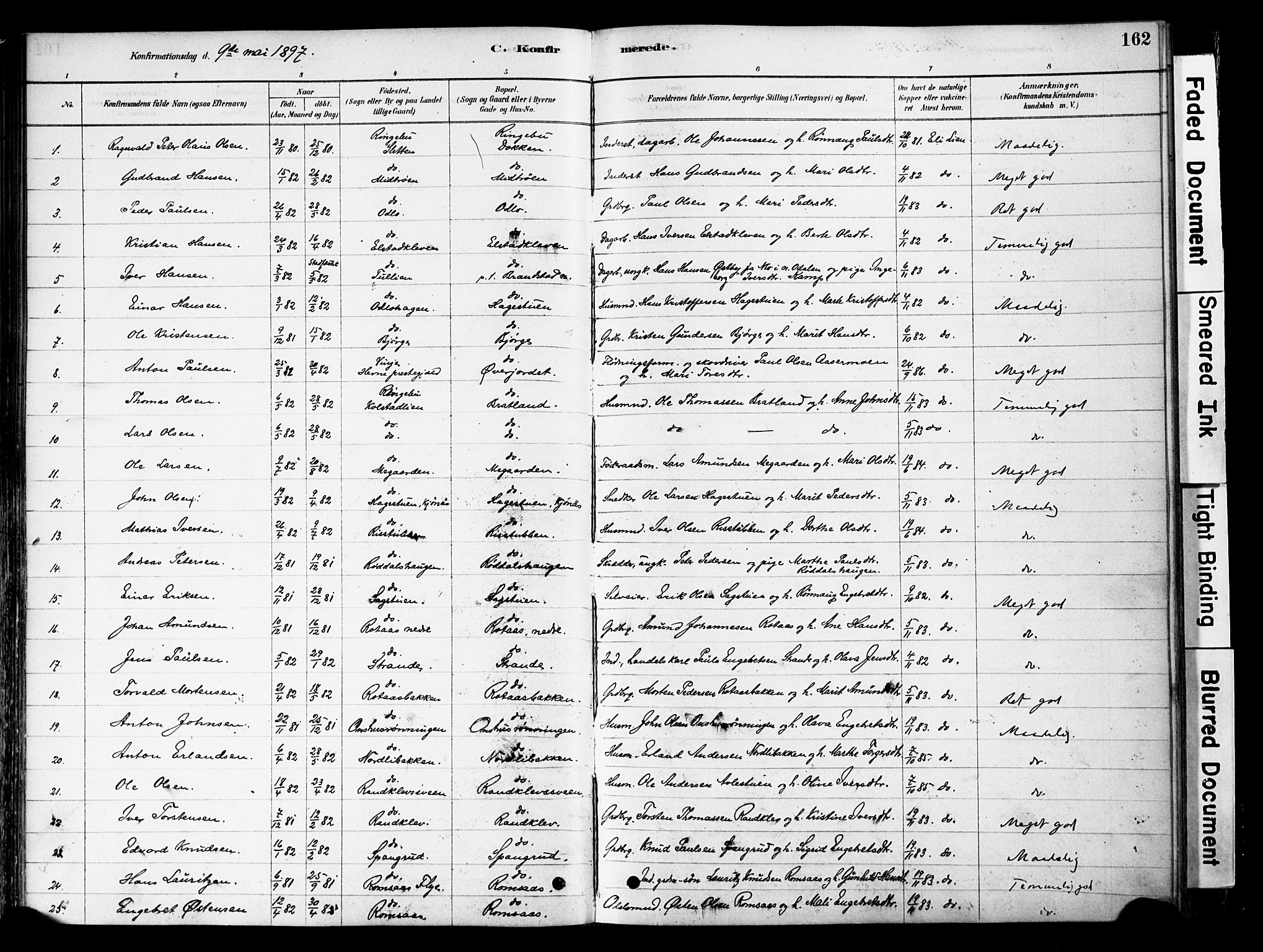 Ringebu prestekontor, AV/SAH-PREST-082/H/Ha/Haa/L0008: Parish register (official) no. 8, 1878-1898, p. 162