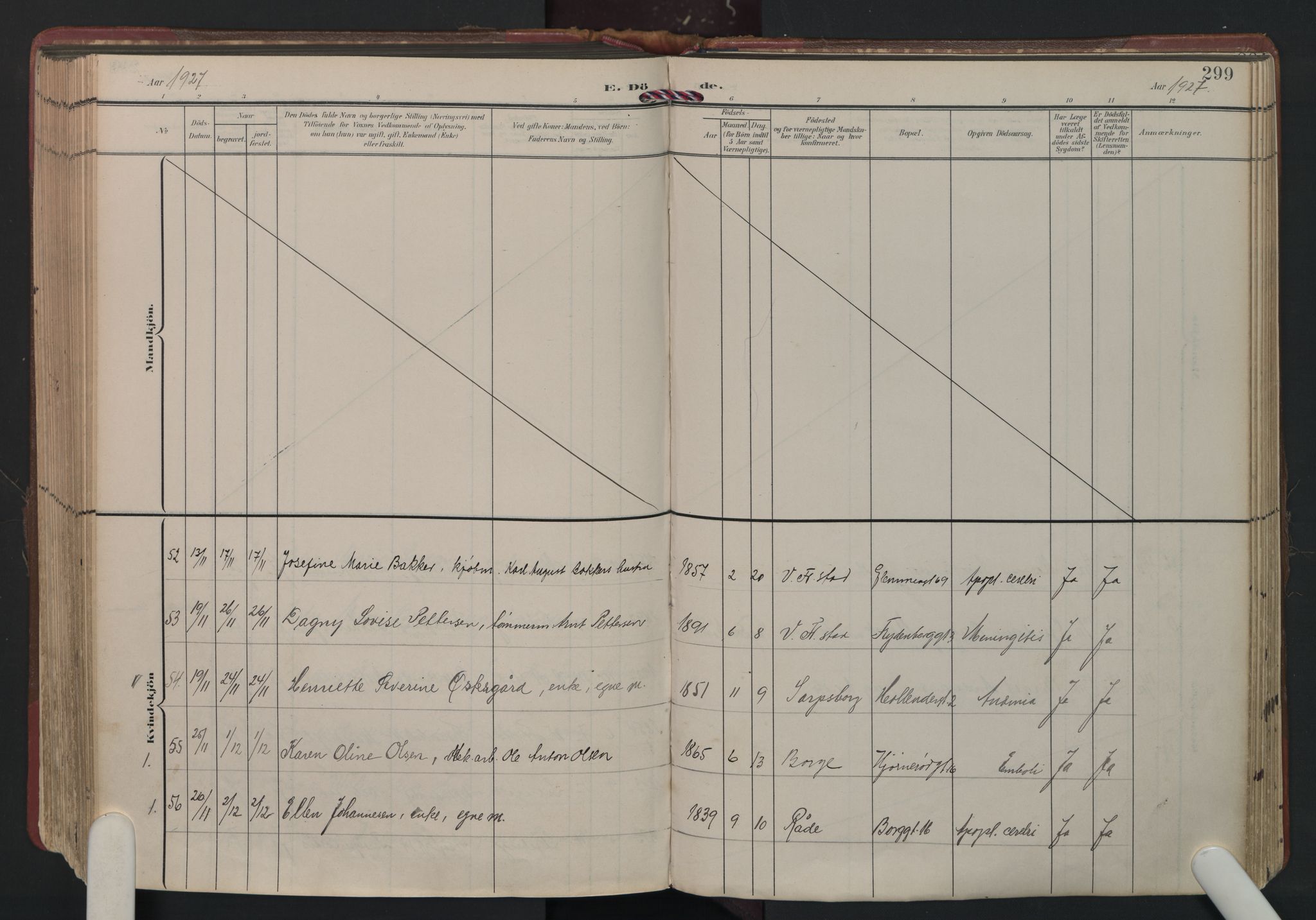 Fredrikstad domkirkes prestekontor Kirkebøker, AV/SAO-A-10906/F/Fa/L0008: Parish register (official) no. I 8, 1902-1936, p. 299