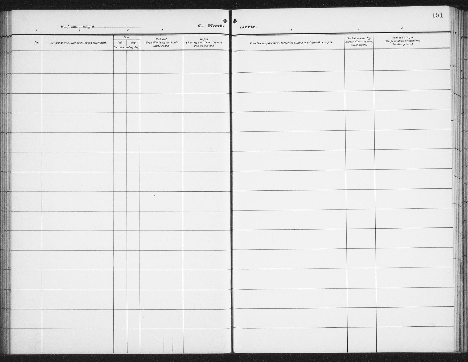 Ministerialprotokoller, klokkerbøker og fødselsregistre - Nordland, AV/SAT-A-1459/876/L1106: Parish register (copy) no. 876C05, 1915-1942, p. 191