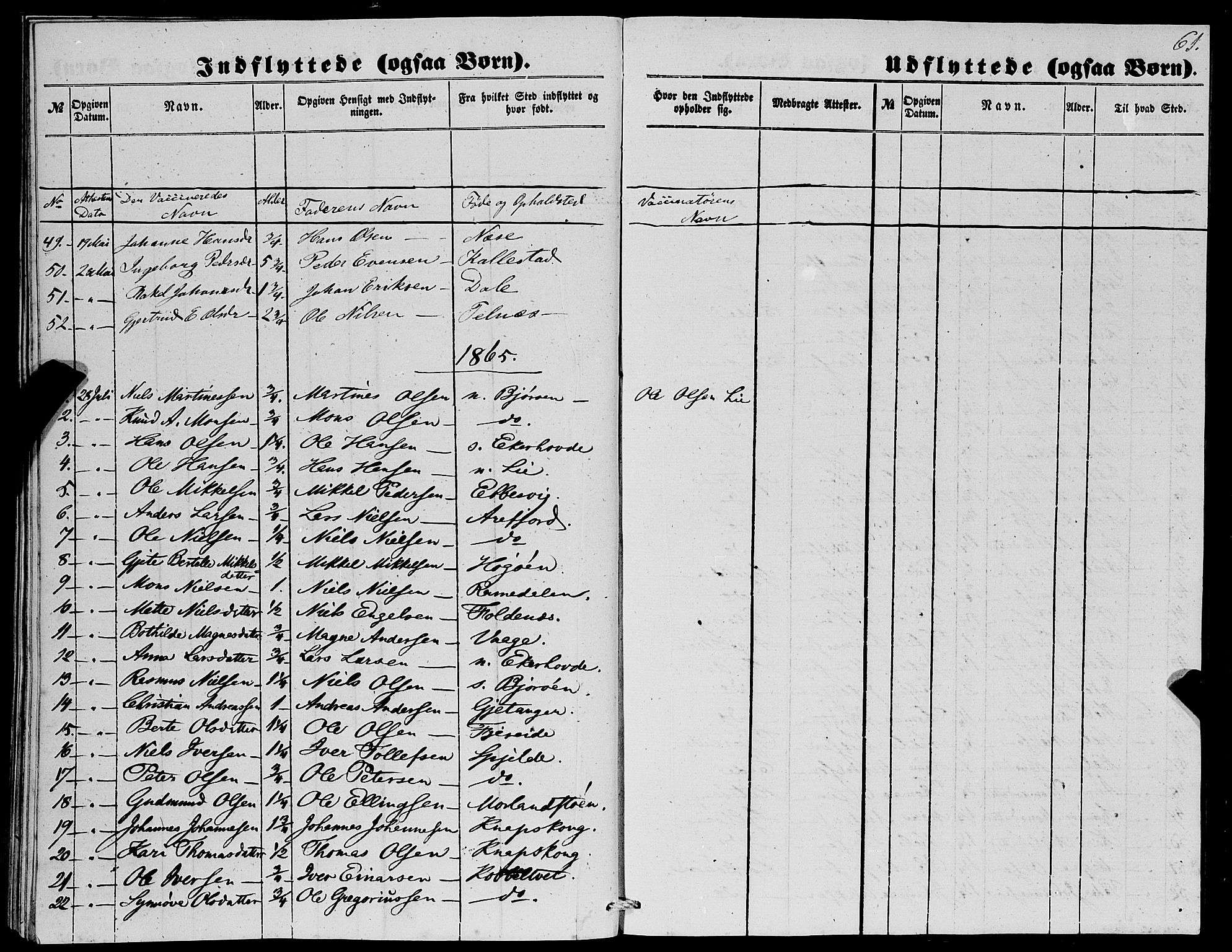 Fjell sokneprestembete, SAB/A-75301/H/Haa: Parish register (official) no. A 4, 1851-1870, p. 61