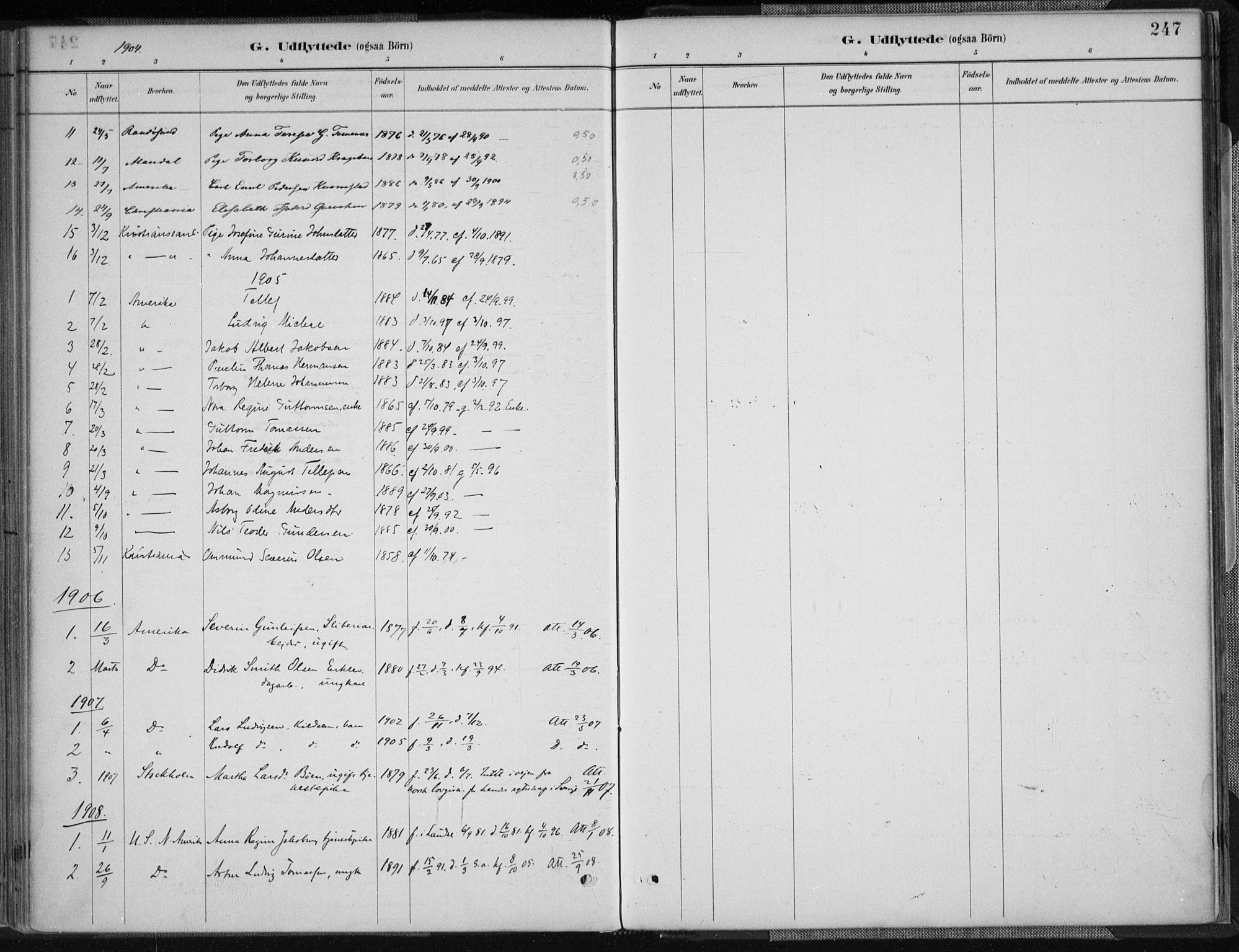 Tveit sokneprestkontor, SAK/1111-0043/F/Fa/L0007: Parish register (official) no. A 7, 1887-1908, p. 247
