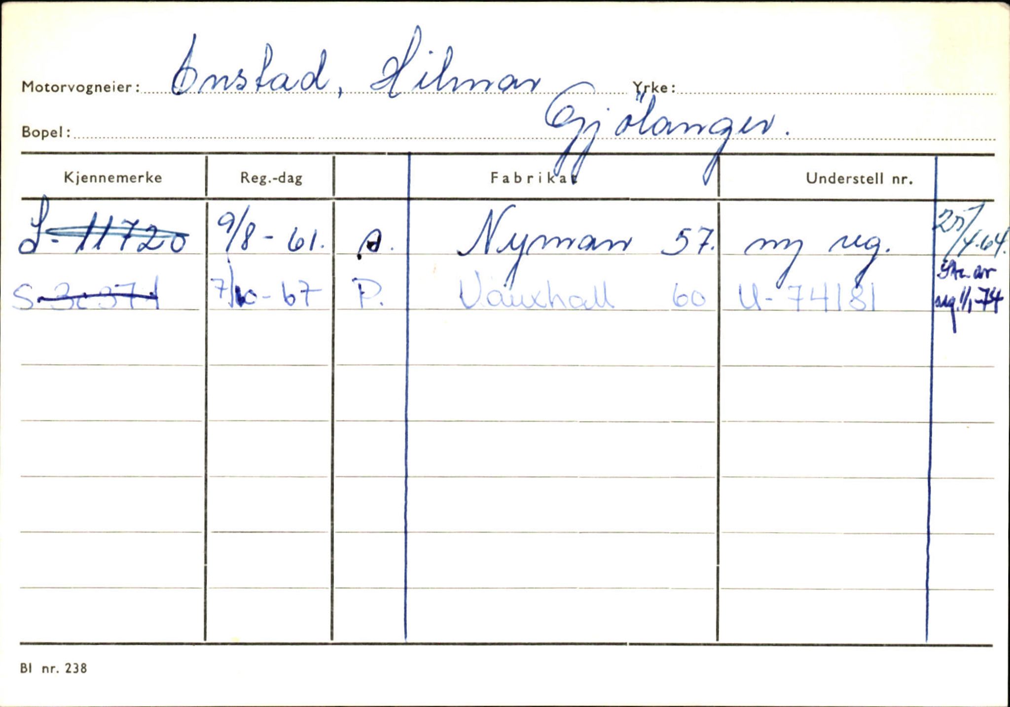 Statens vegvesen, Sogn og Fjordane vegkontor, AV/SAB-A-5301/4/F/L0125: Eigarregister Sogndal V-Å. Aurland A-Å. Fjaler A-N, 1945-1975, p. 1649