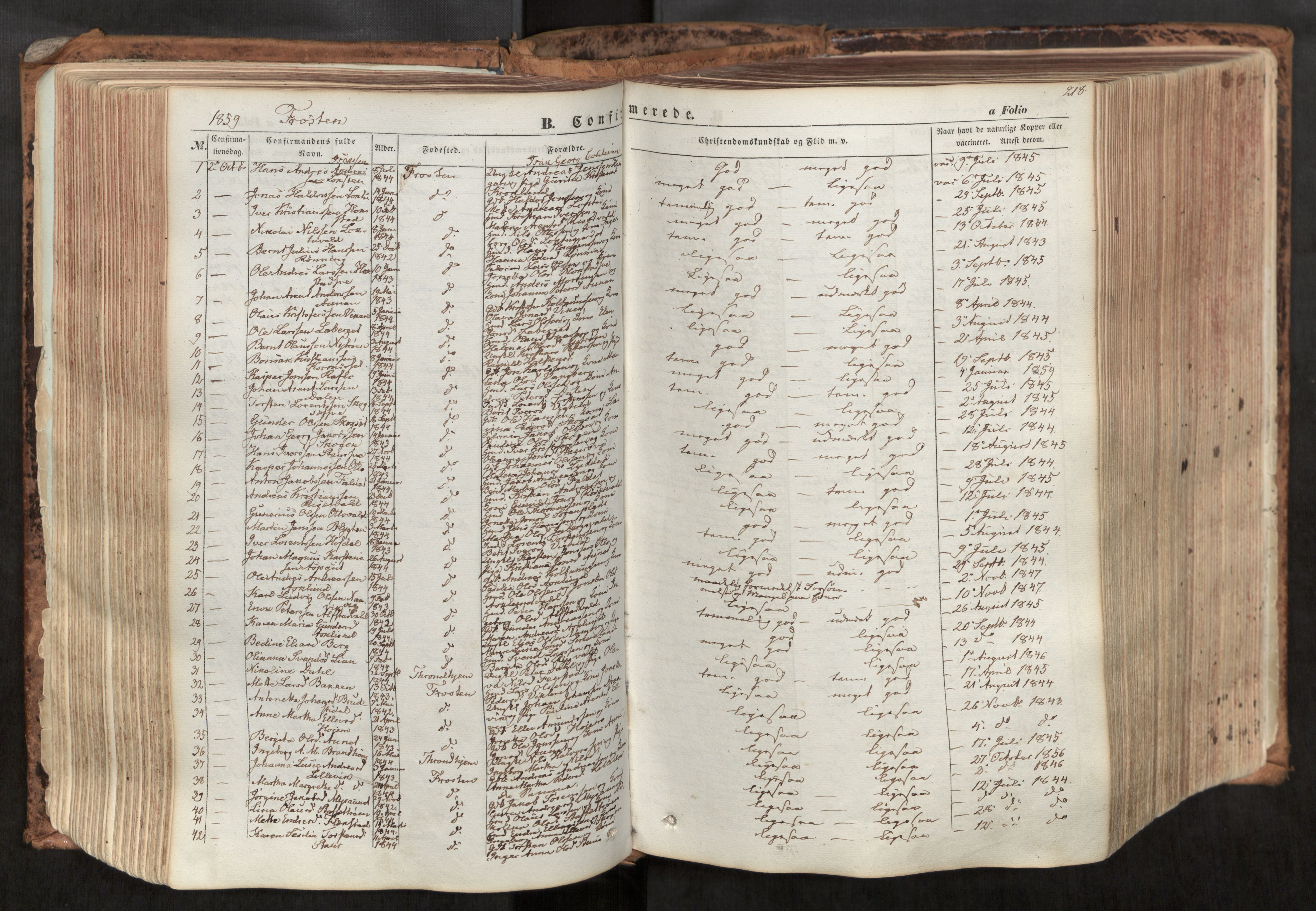 Ministerialprotokoller, klokkerbøker og fødselsregistre - Nord-Trøndelag, SAT/A-1458/713/L0116: Parish register (official) no. 713A07, 1850-1877, p. 218