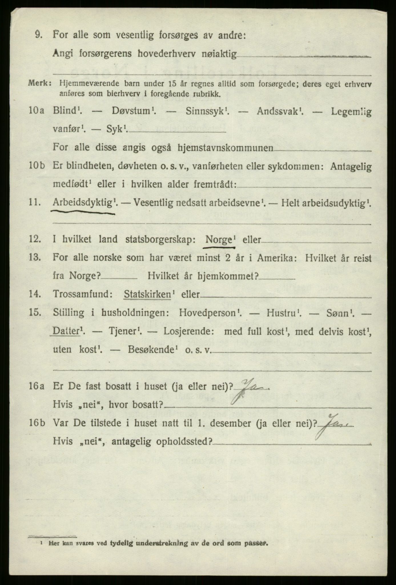 SAB, 1920 census for Gloppen, 1920, p. 3339
