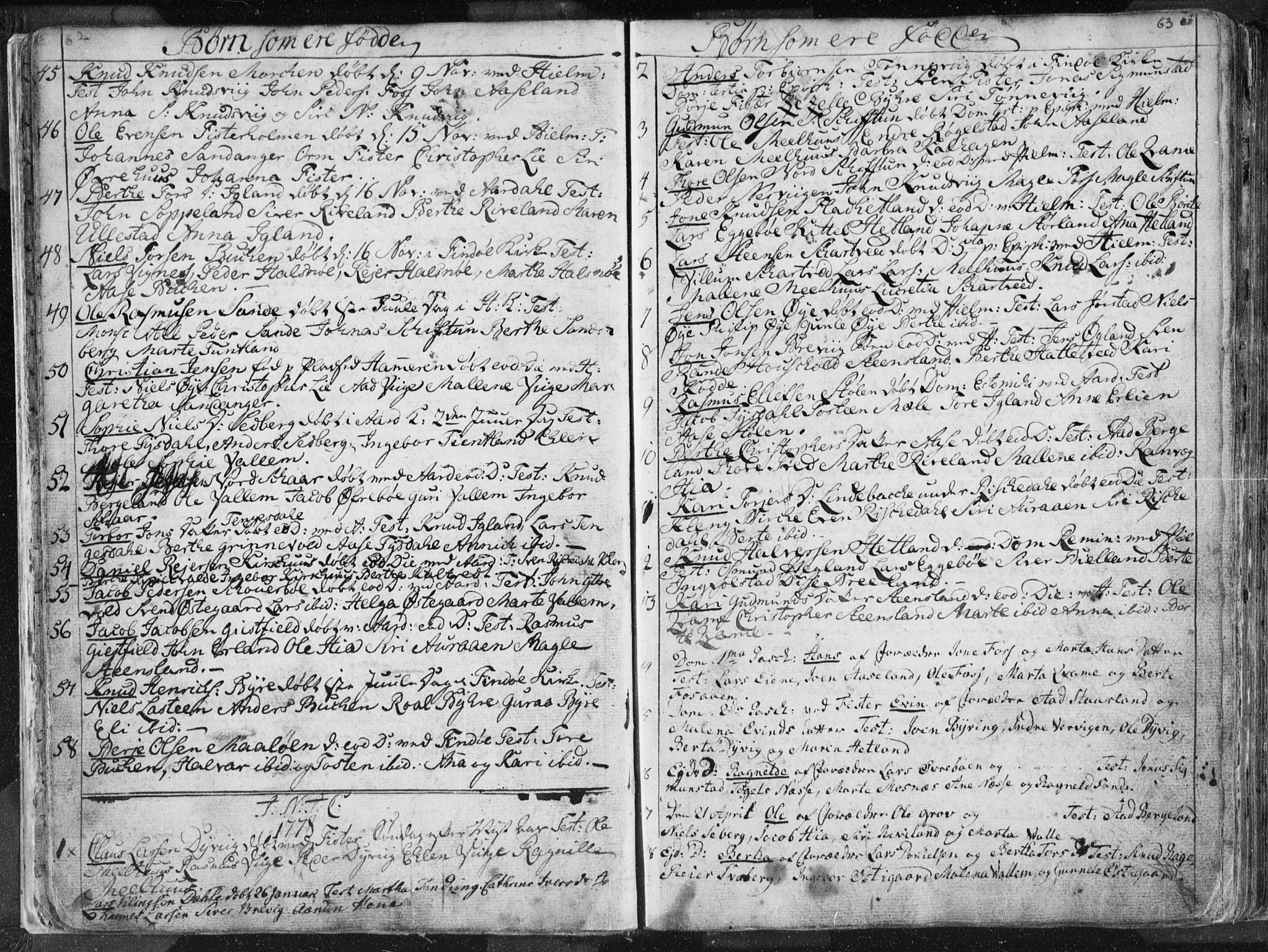 Hjelmeland sokneprestkontor, AV/SAST-A-101843/01/IV/L0001: Parish register (official) no. A 1, 1760-1799, p. 62-63