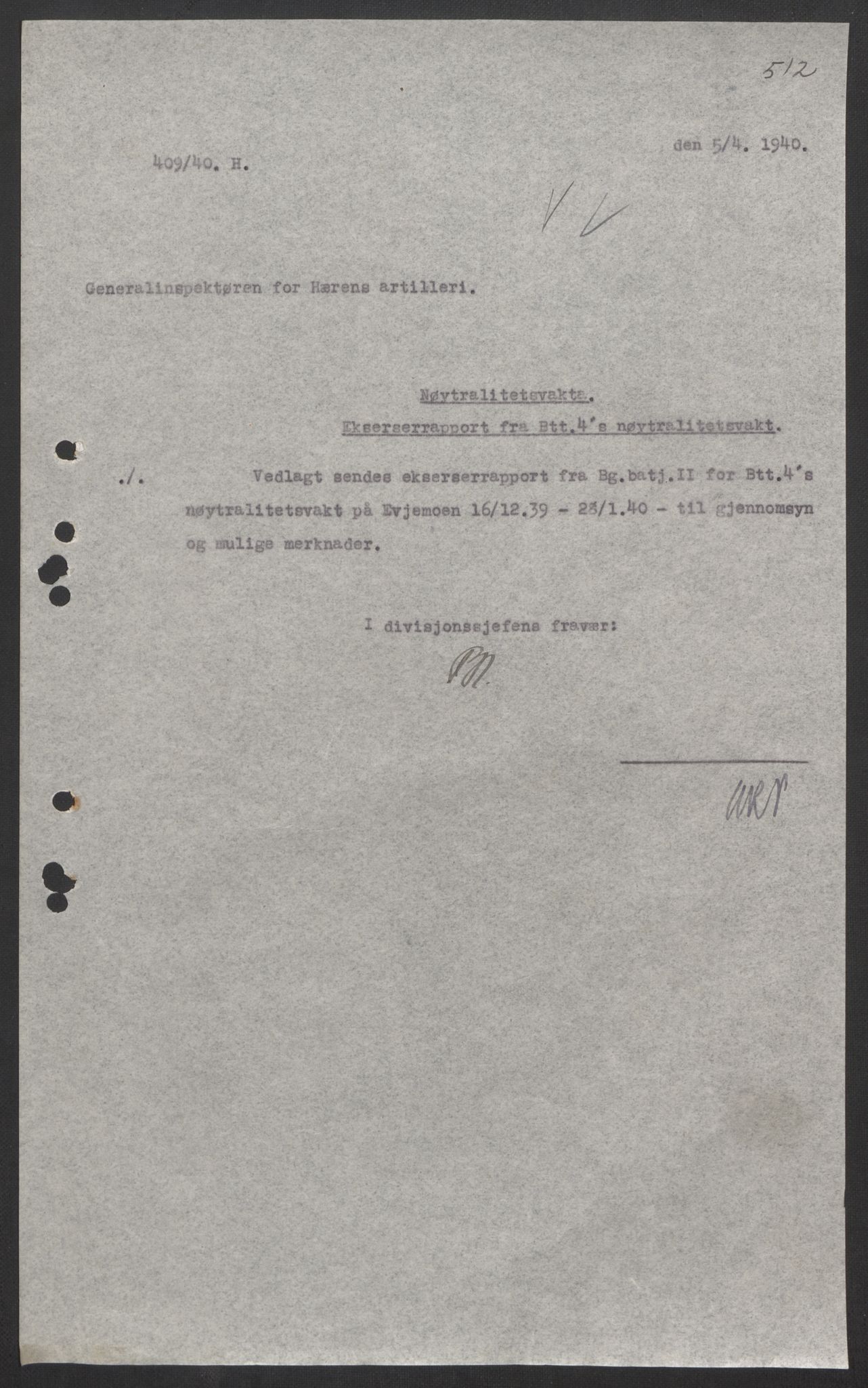 Forsvaret, Forsvarets krigshistoriske avdeling, AV/RA-RAFA-2017/Y/Yb/L0097: II-C-11-400  -  4. Divisjon., 1940, p. 885