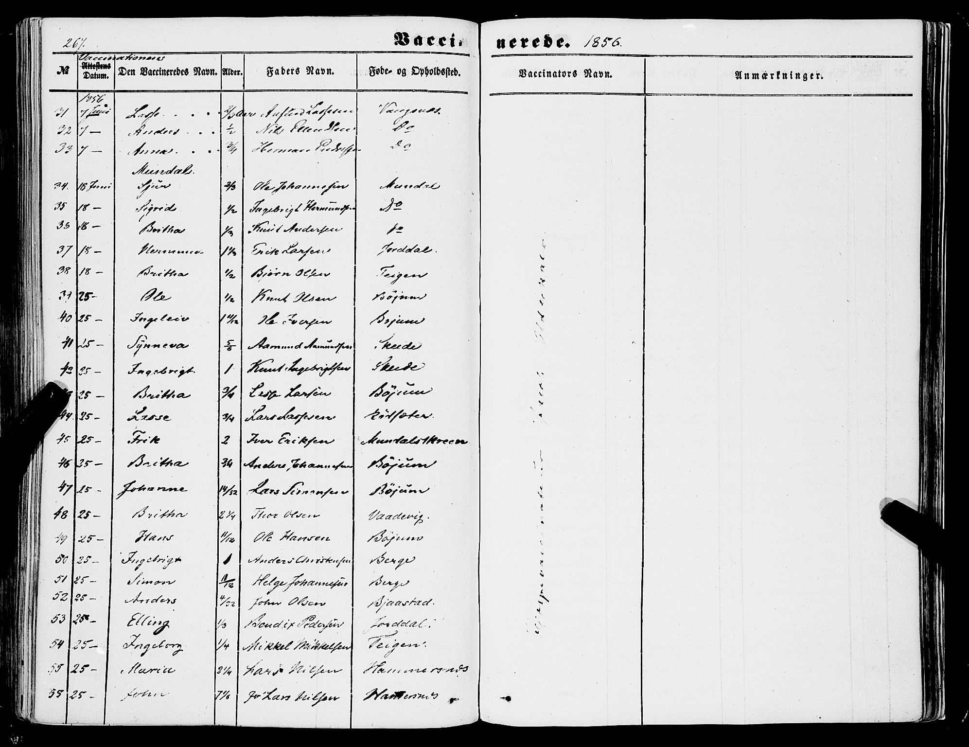 Balestrand sokneprestembete, AV/SAB-A-79601/H/Haa/Haaa/L0002: Parish register (official) no. A 2, 1847-1866, p. 267