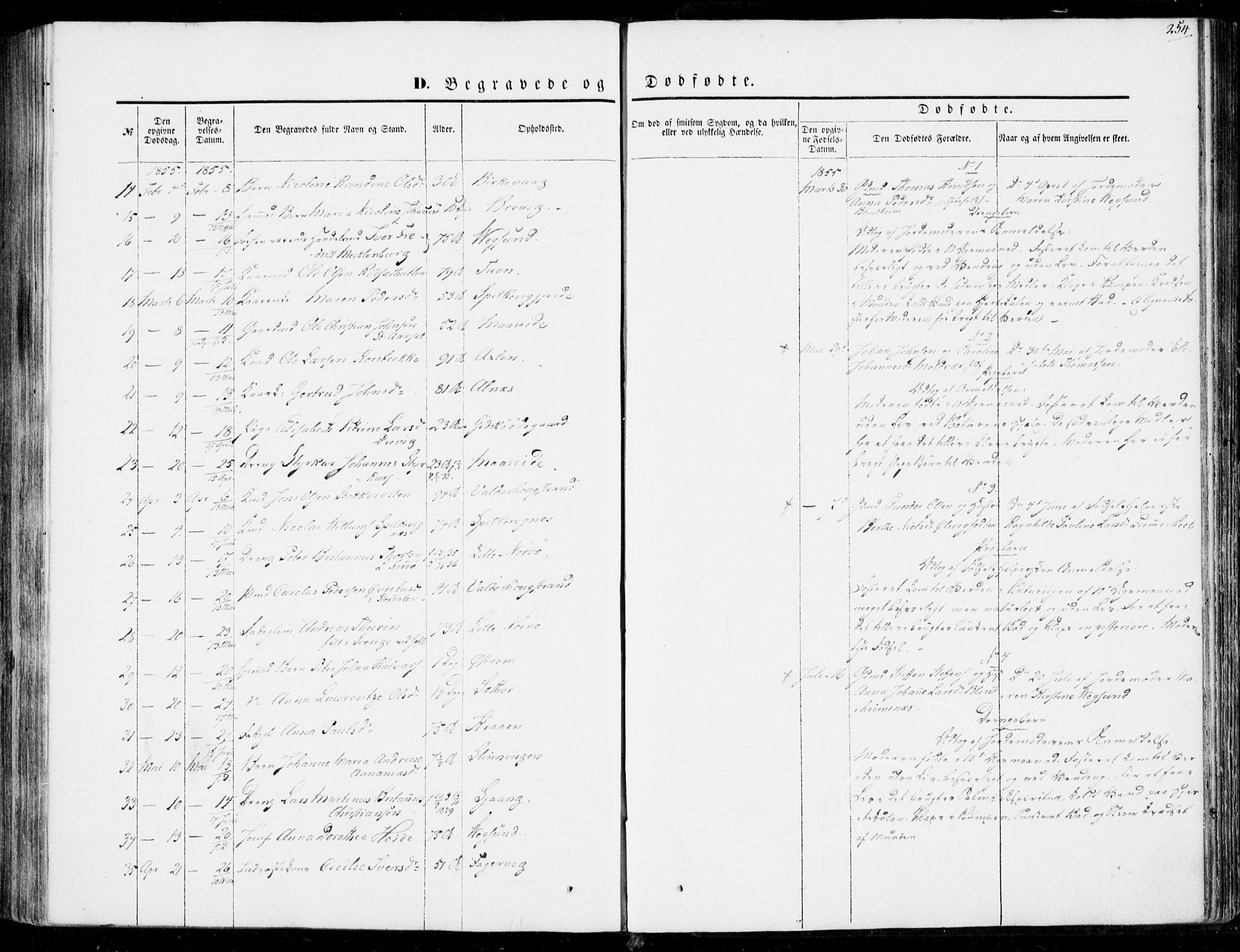 Ministerialprotokoller, klokkerbøker og fødselsregistre - Møre og Romsdal, AV/SAT-A-1454/528/L0397: Parish register (official) no. 528A08, 1848-1858, p. 254