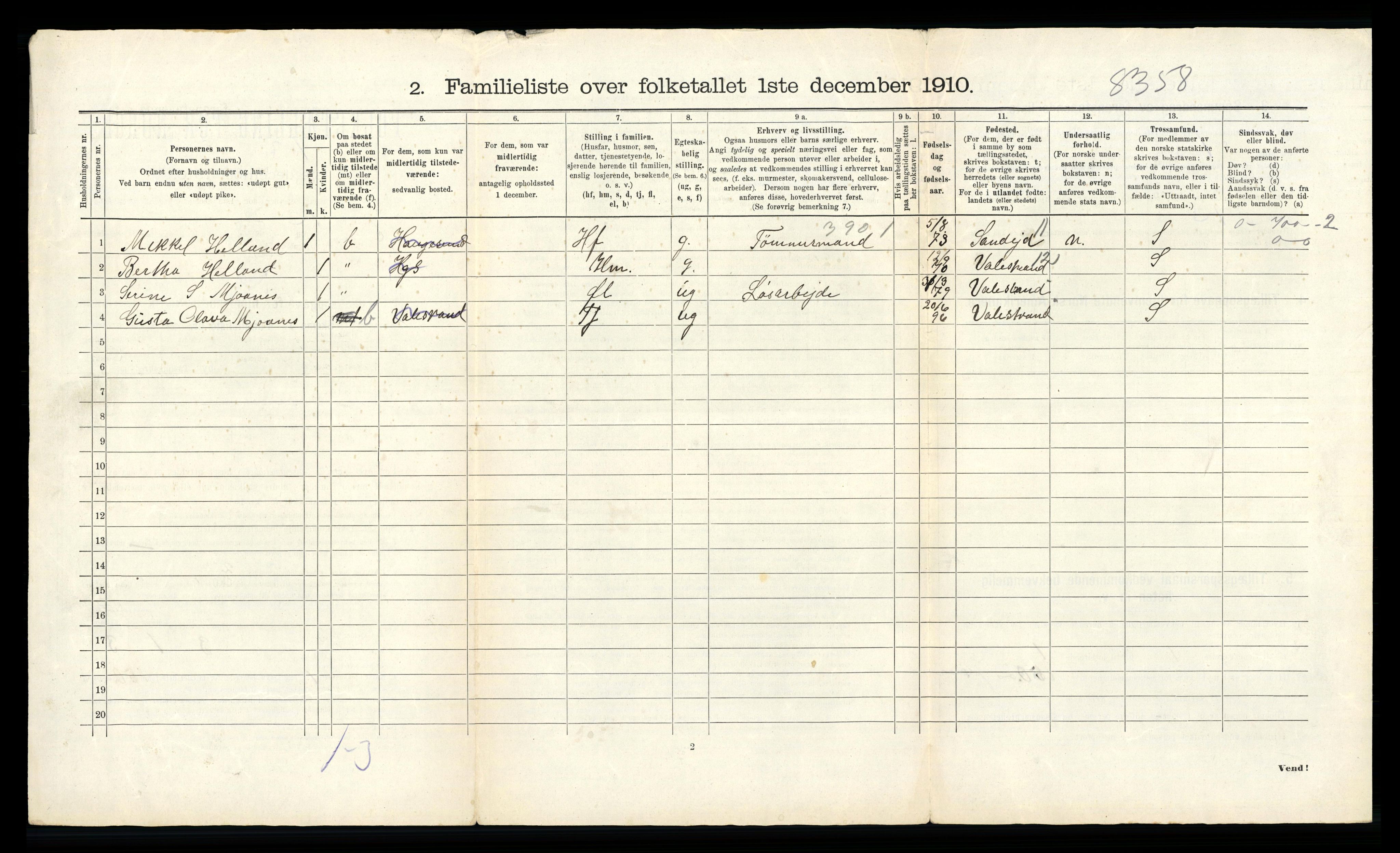 RA, 1910 census for Haugesund, 1910, p. 3167