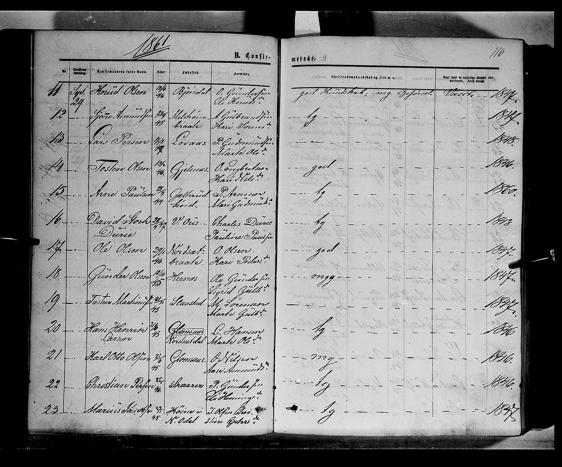 Sør-Odal prestekontor, AV/SAH-PREST-030/H/Ha/Haa/L0002: Parish register (official) no. 2, 1859-1863, p. 116