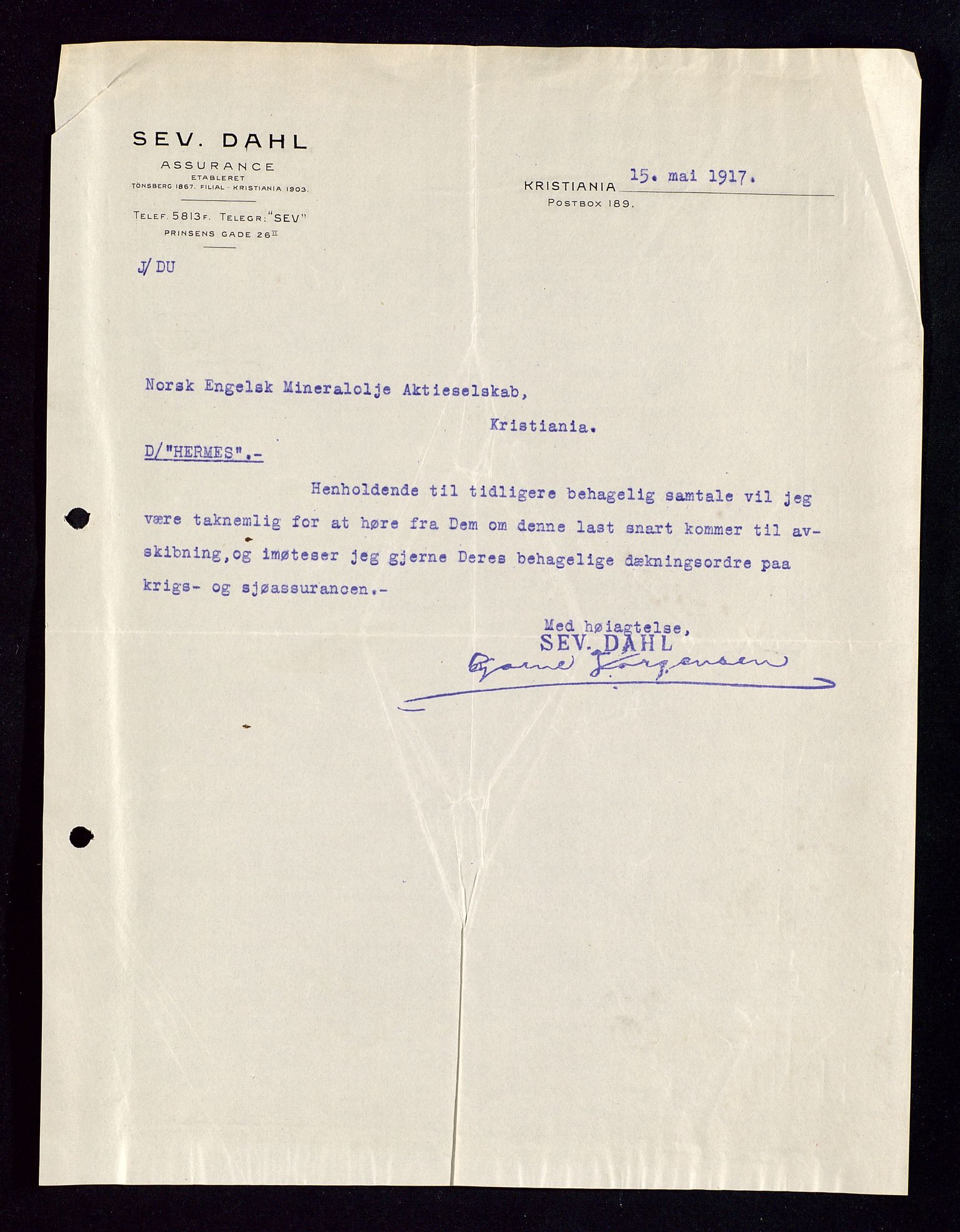 Pa 1521 - A/S Norske Shell, SAST/A-101915/E/Ea/Eaa/L0002: Sjefskorrespondanse, 1917-1918, p. 223