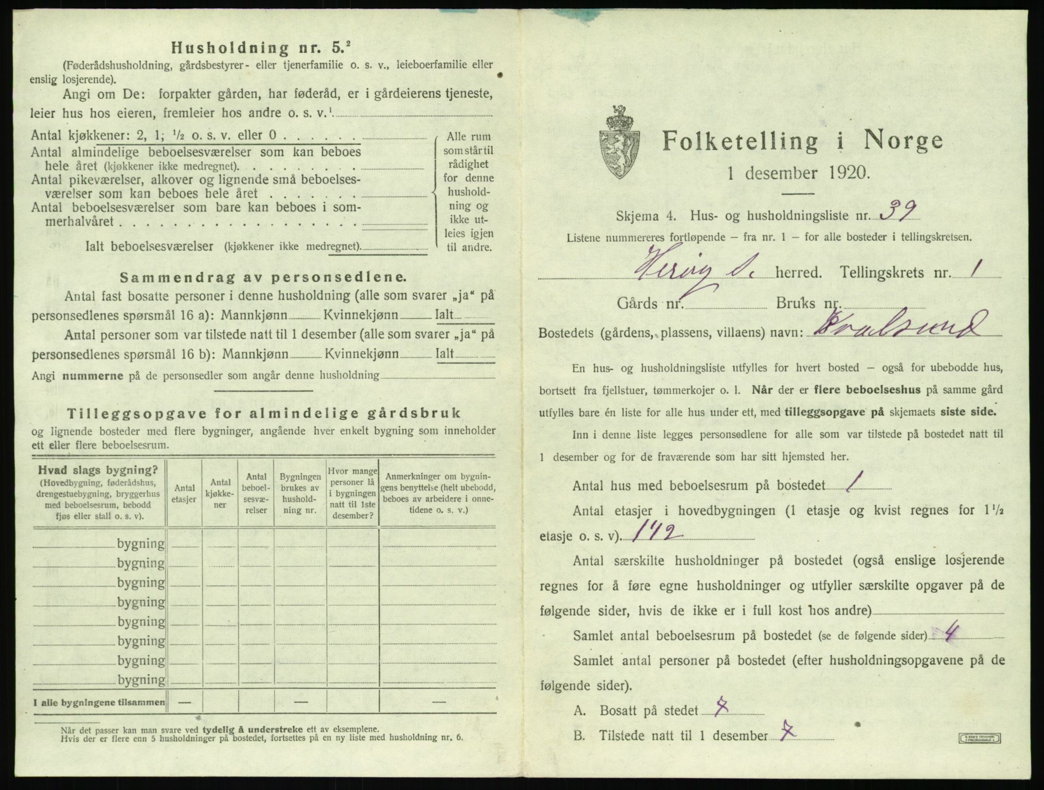 SAT, 1920 census for Herøy (MR), 1920, p. 137