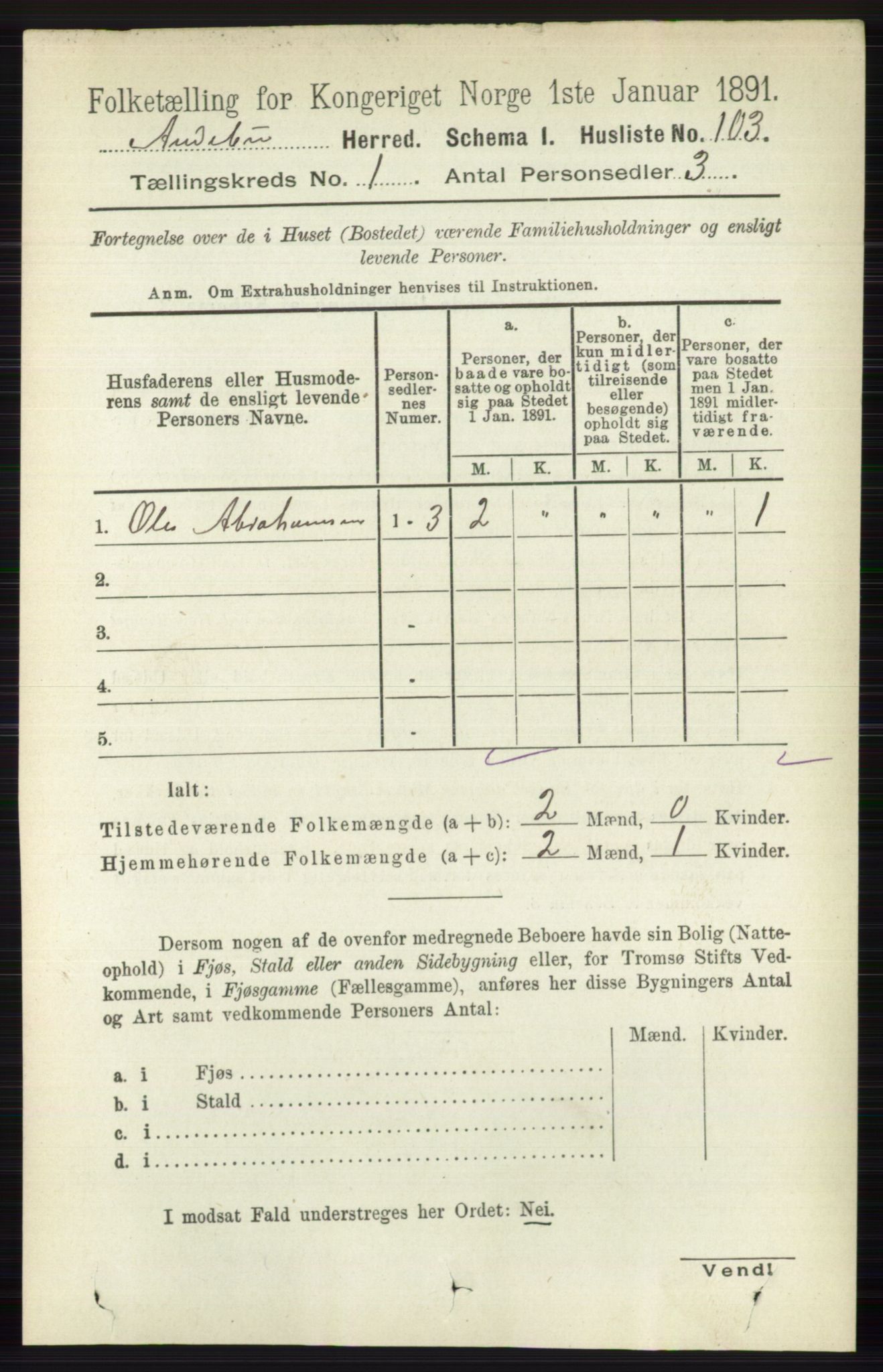 RA, 1891 census for 0719 Andebu, 1891, p. 130