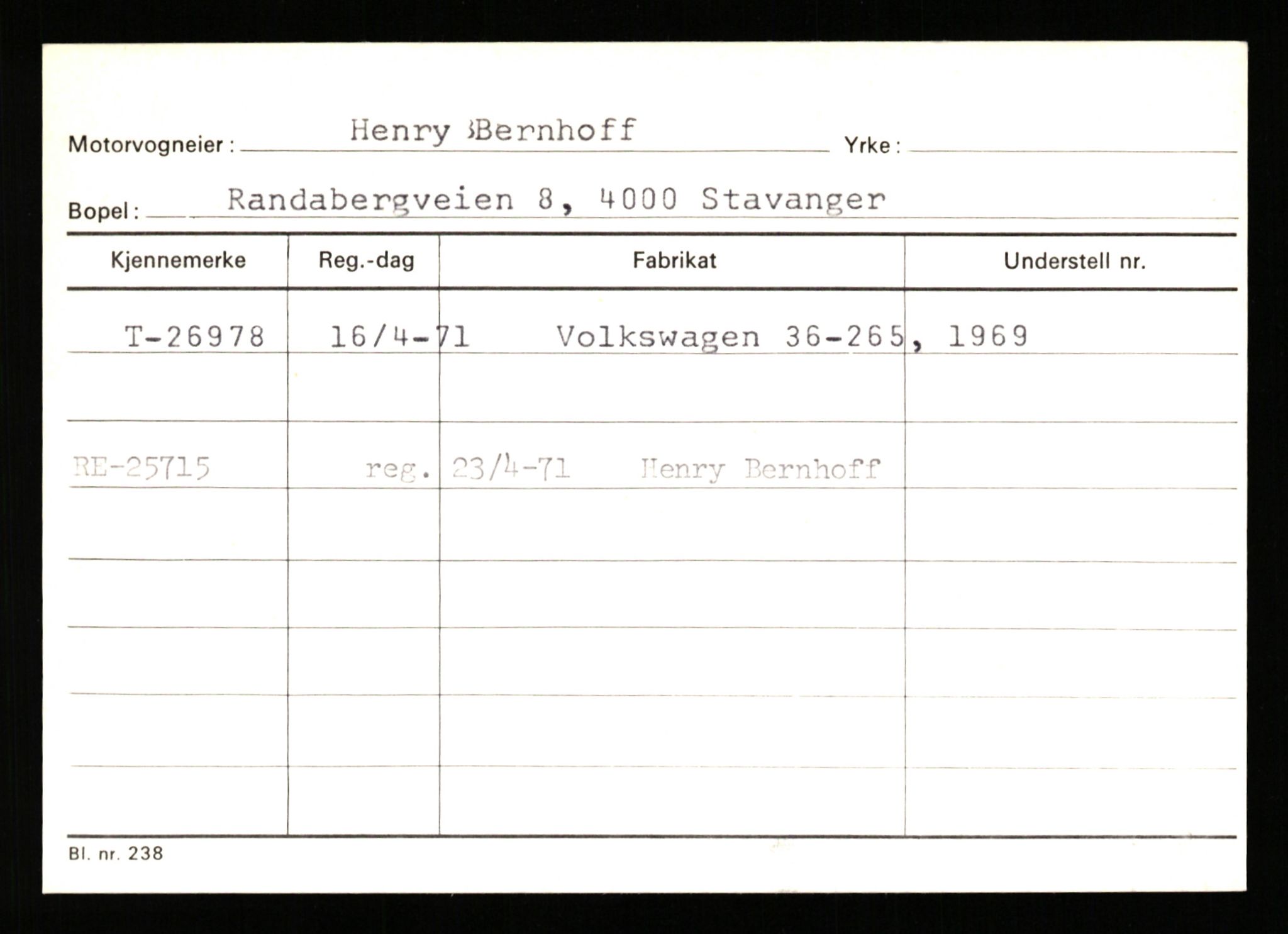 Stavanger trafikkstasjon, SAST/A-101942/0/G/L0005: Registreringsnummer: 23000 - 34245, 1930-1971, p. 1343