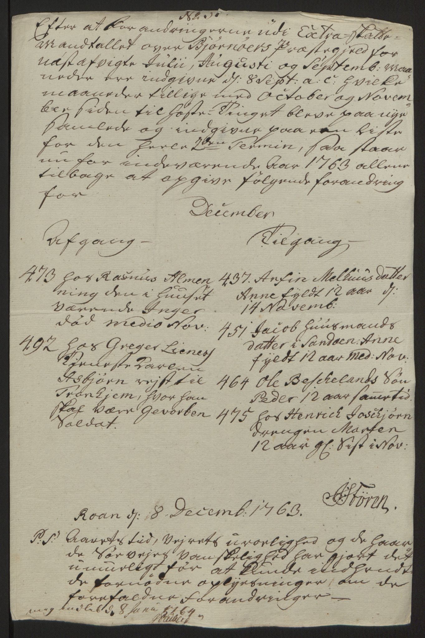 Rentekammeret inntil 1814, Reviderte regnskaper, Fogderegnskap, AV/RA-EA-4092/R57/L3930: Ekstraskatten Fosen, 1762-1763, p. 287