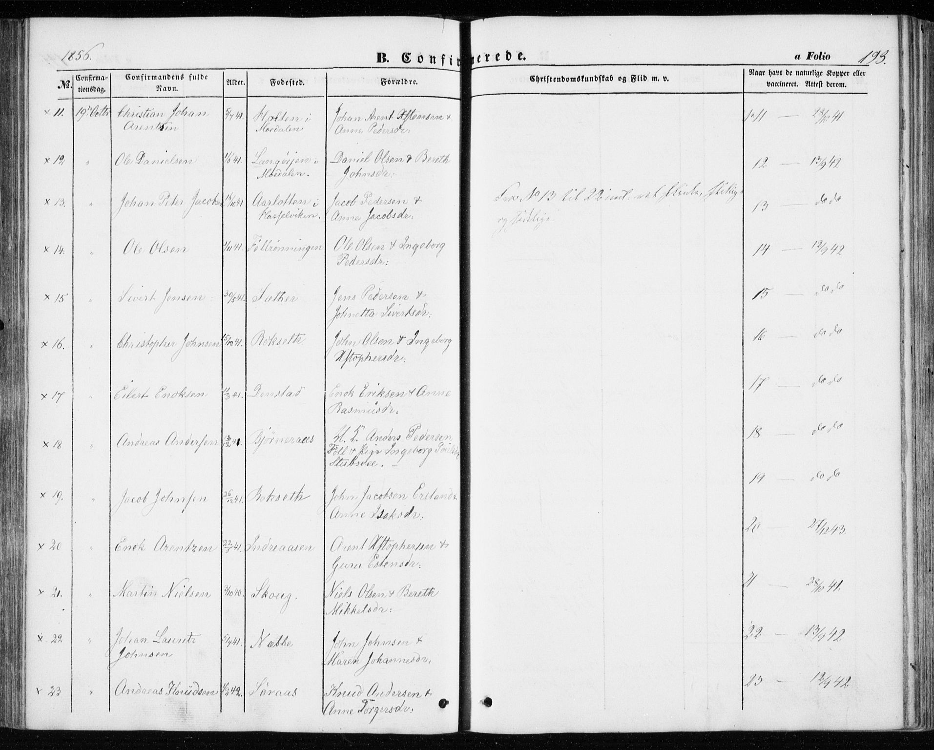 Ministerialprotokoller, klokkerbøker og fødselsregistre - Sør-Trøndelag, SAT/A-1456/646/L0611: Parish register (official) no. 646A09, 1848-1857, p. 193
