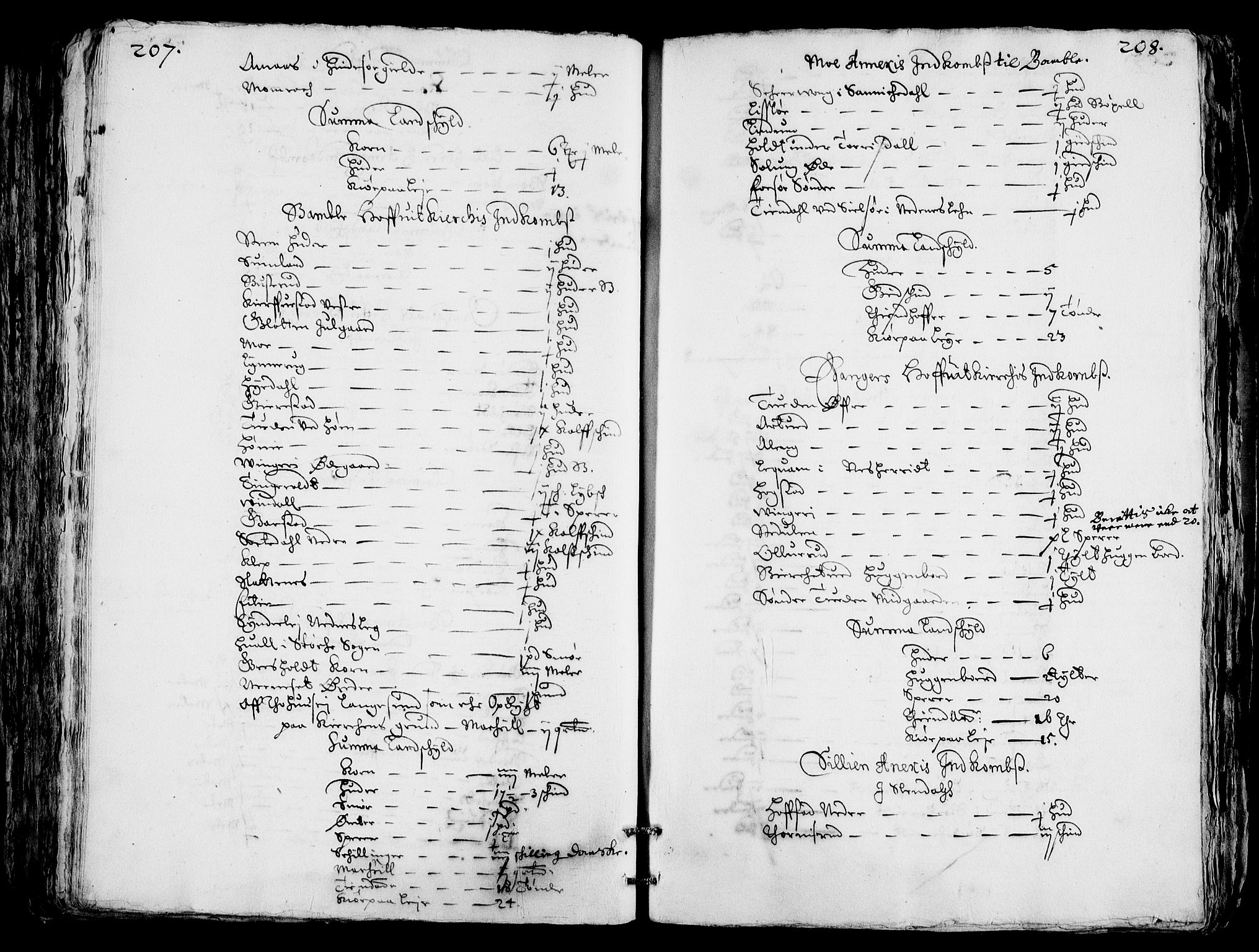 Rentekammeret inntil 1814, Realistisk ordnet avdeling, AV/RA-EA-4070/Fc/Fca/L0001/0004: [Ca I]  Akershus stift / Jordebok over kirkene og prestebolene i Oslo og Hamar stift, 1664, p. 207-208