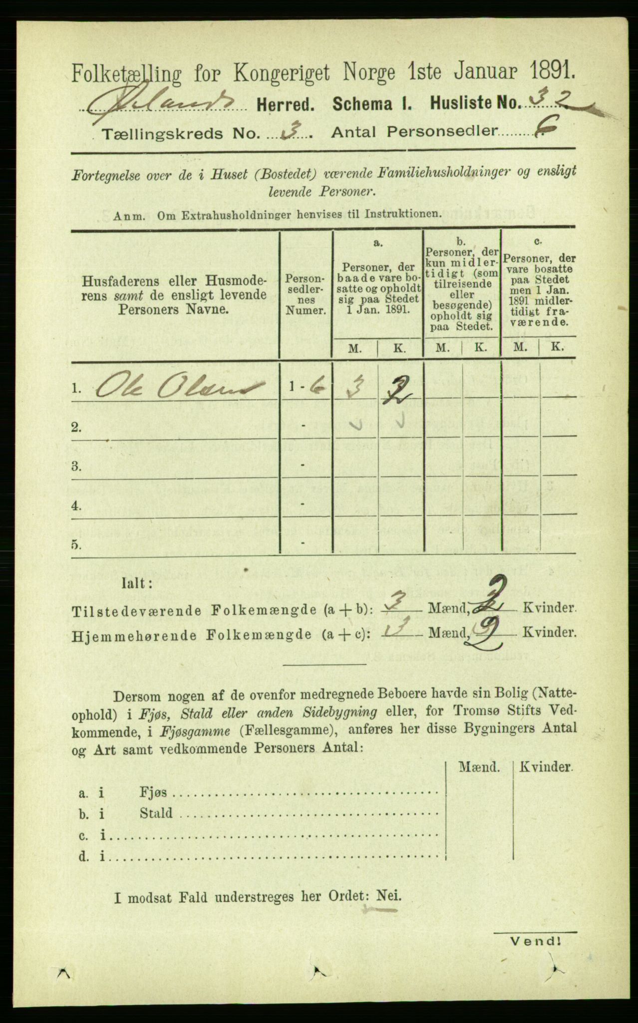 RA, 1891 census for 1621 Ørland, 1891, p. 956