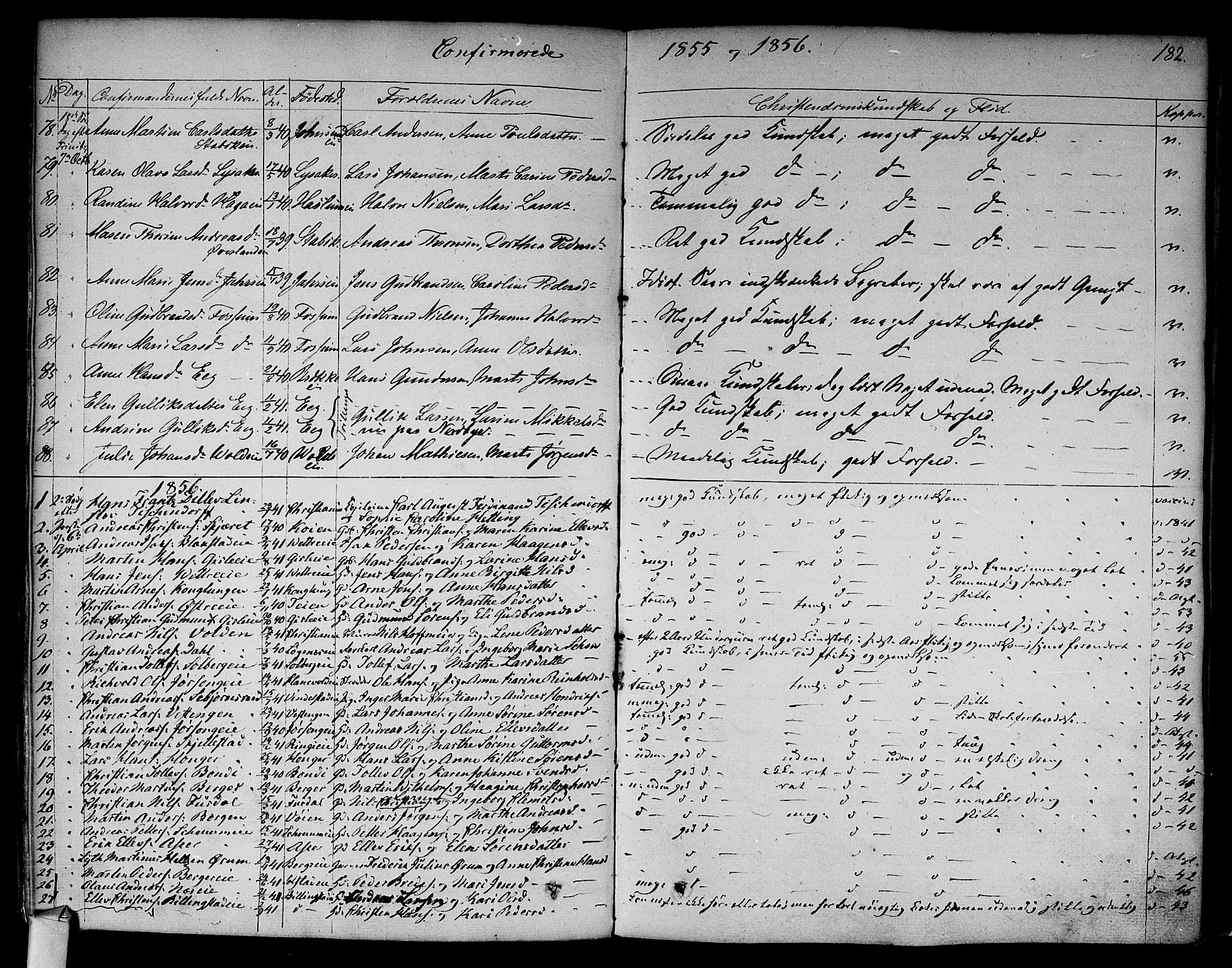 Asker prestekontor Kirkebøker, AV/SAO-A-10256a/F/Fa/L0009: Parish register (official) no. I 9, 1825-1878, p. 182