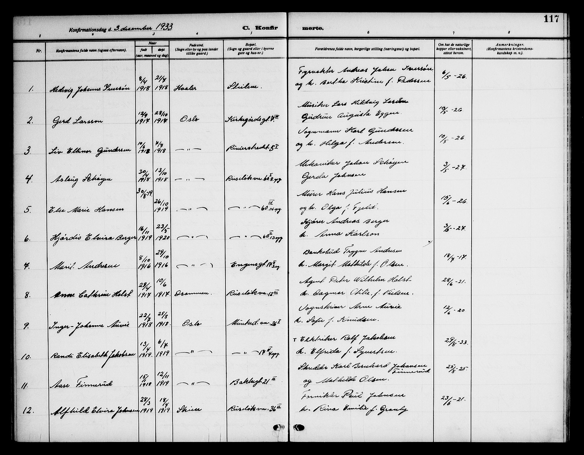 Piperviken prestekontor Kirkebøker, AV/SAO-A-10874/F/L0001: Parish register (official) no. 1, 1911-1958, p. 117