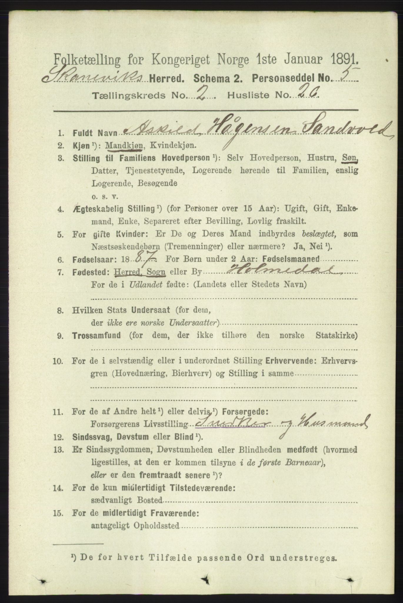 RA, 1891 census for 1212 Skånevik, 1891, p. 483