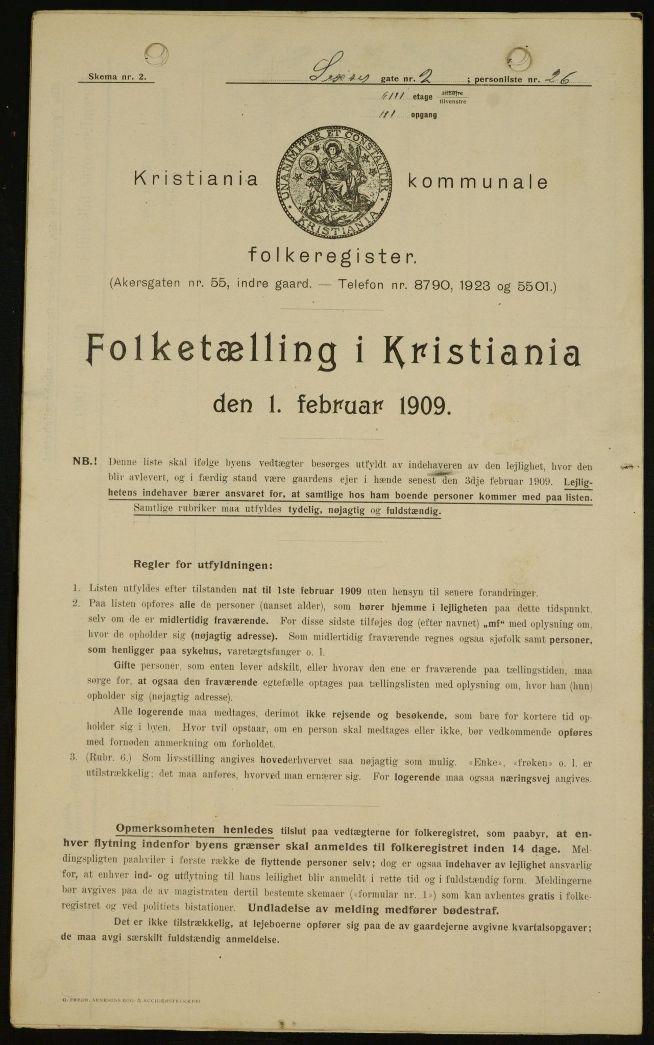 OBA, Municipal Census 1909 for Kristiania, 1909, p. 85883