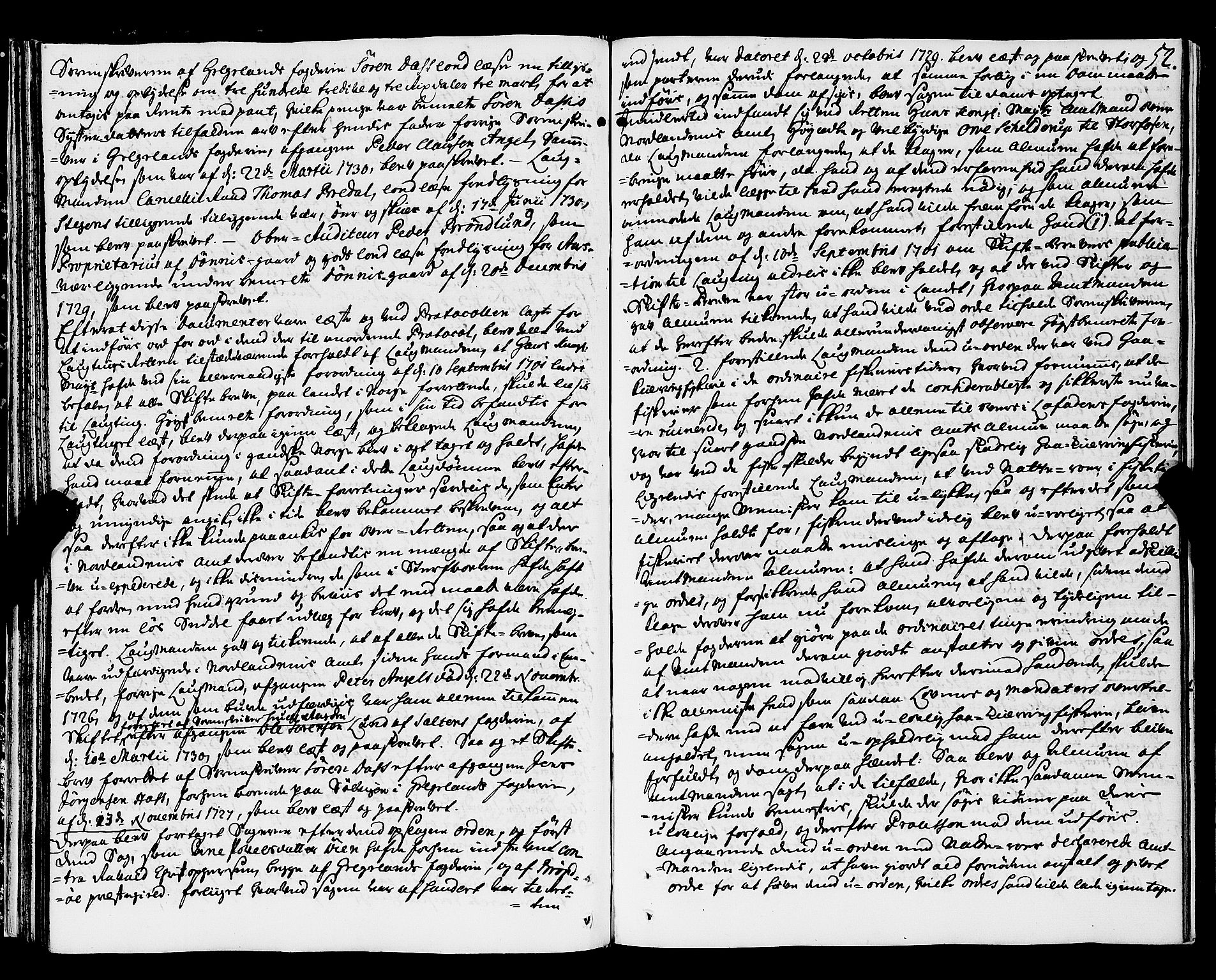 Nordland og Finnmarks lagstol, AV/SAT-A-5608/X/L0006: Justisprotokoll, 1730-1740, p. 51b-52a