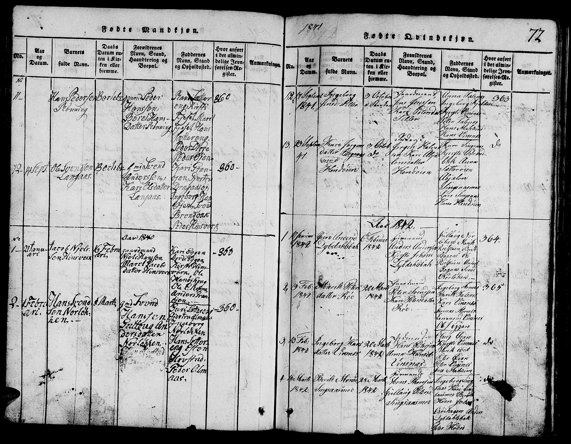 Ministerialprotokoller, klokkerbøker og fødselsregistre - Sør-Trøndelag, SAT/A-1456/688/L1026: Parish register (copy) no. 688C01, 1817-1860, p. 72
