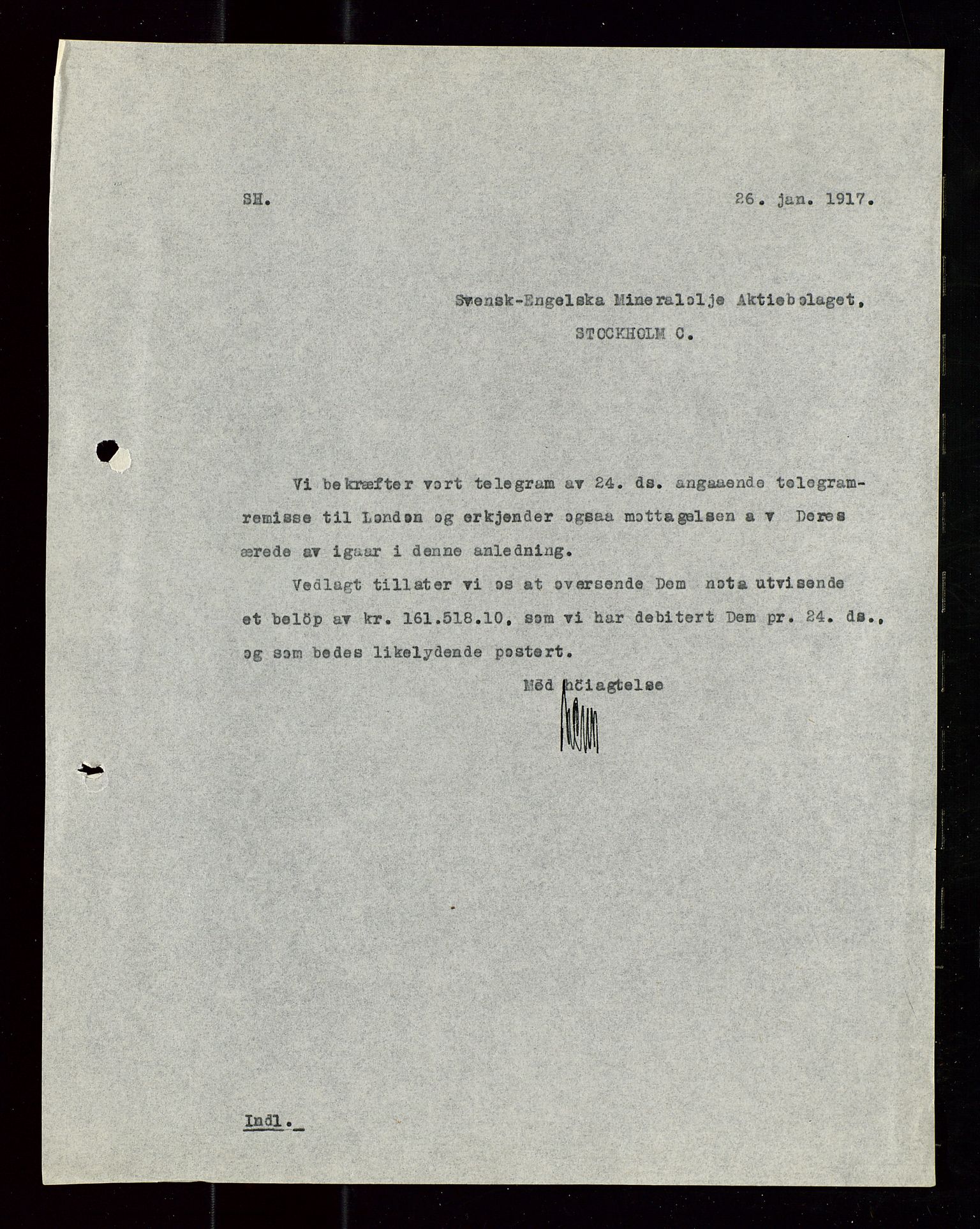 Pa 1521 - A/S Norske Shell, SAST/A-101915/E/Ea/Eaa/L0020: Sjefskorrespondanse, 1917, p. 438