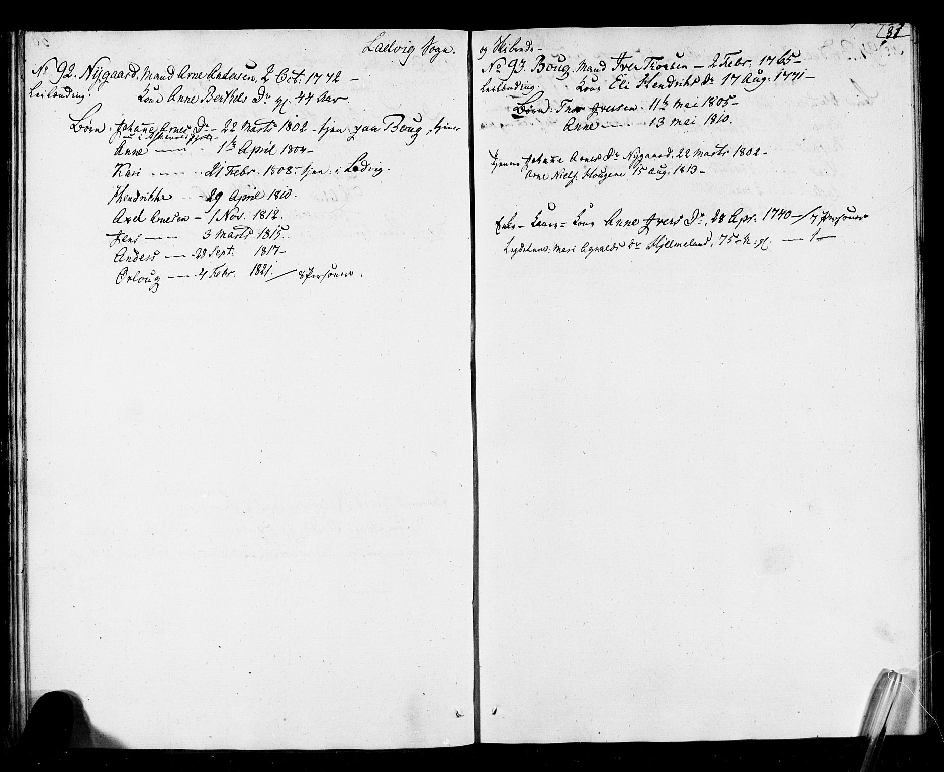 , Census 1825 for Lavik, 1825, p. 32