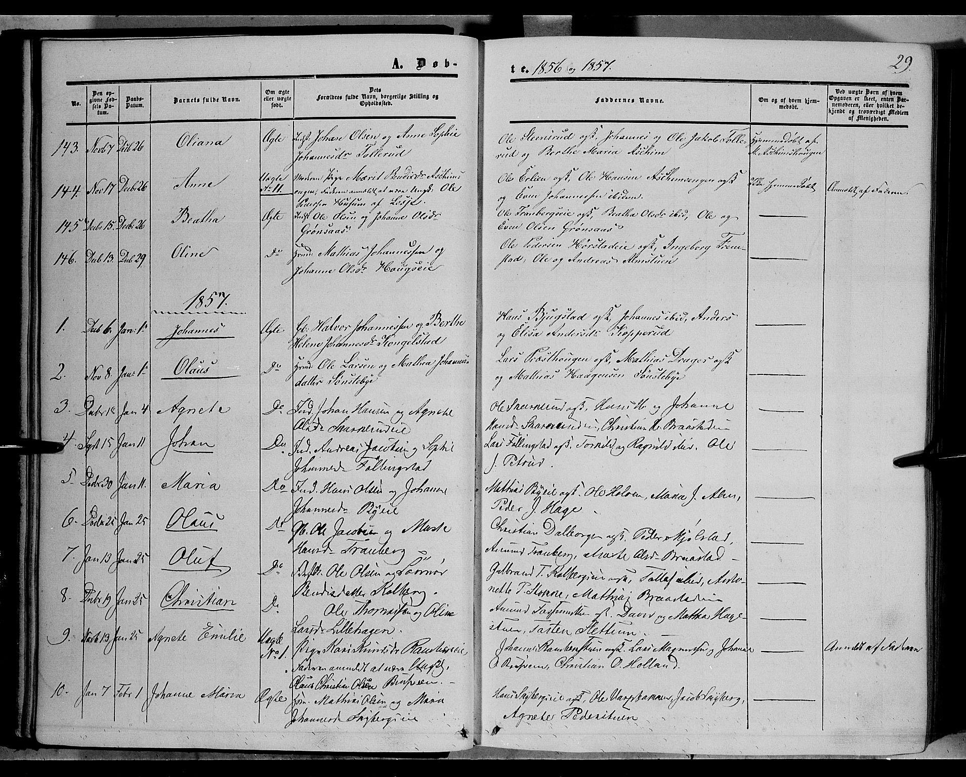Vardal prestekontor, SAH/PREST-100/H/Ha/Haa/L0006: Parish register (official) no. 6, 1854-1866, p. 29
