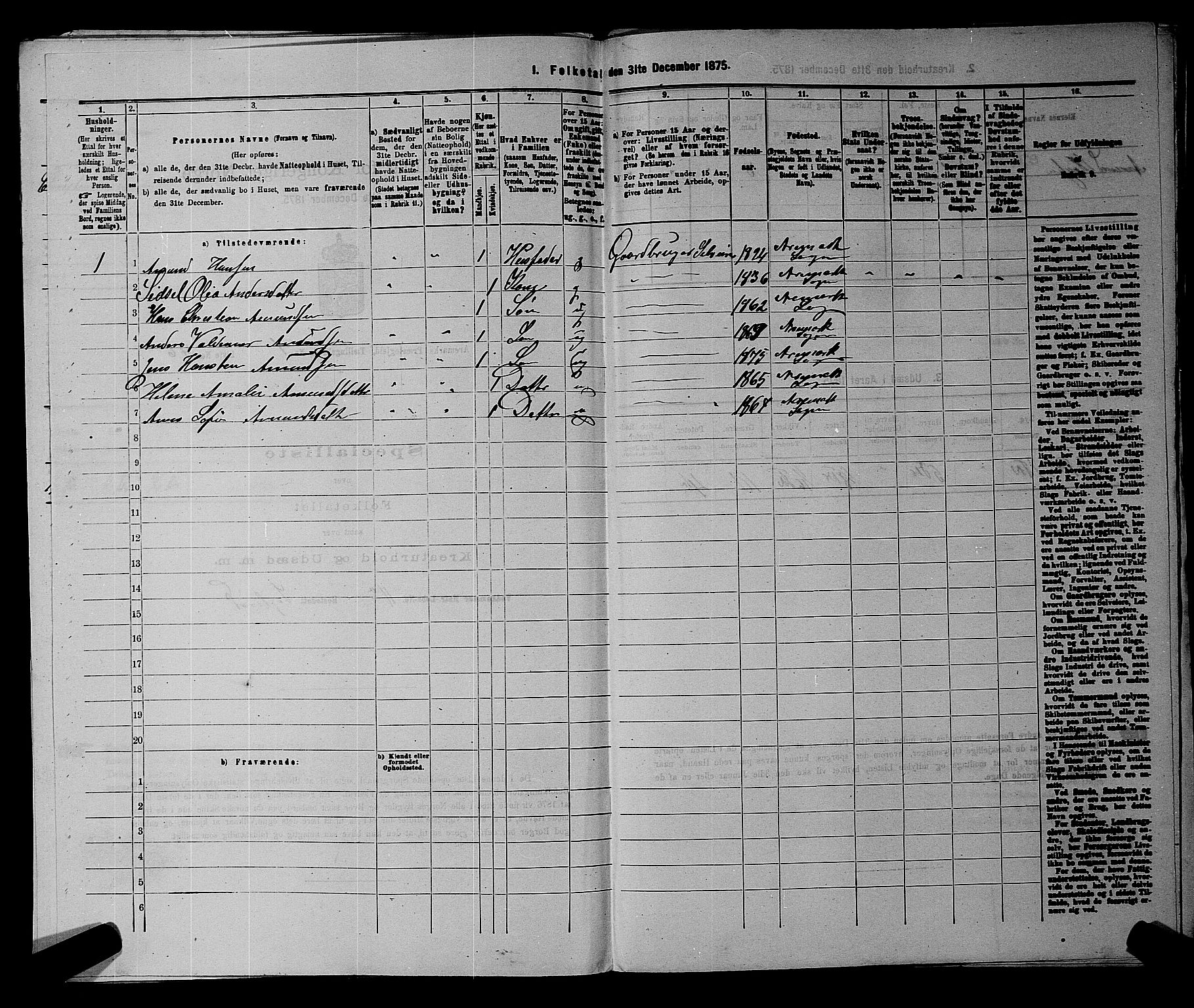 RA, 1875 census for 0118P Aremark, 1875, p. 157