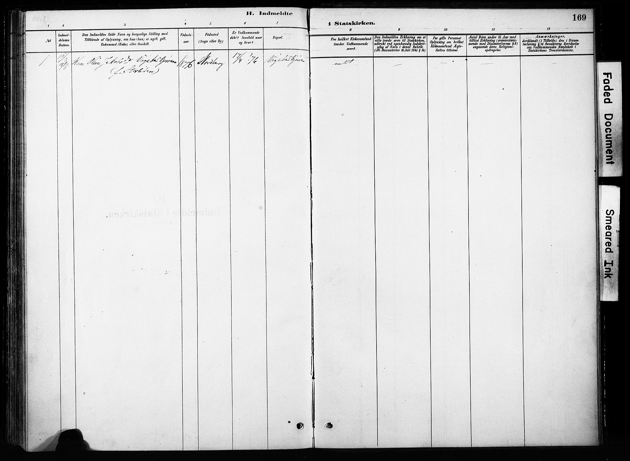 Skjåk prestekontor, SAH/PREST-072/H/Ha/Haa/L0004: Parish register (official) no. 4, 1880-1904, p. 169