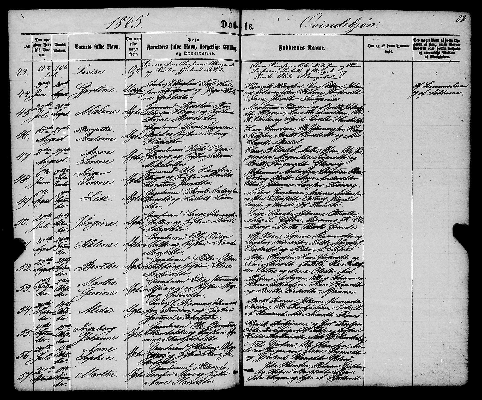 Gulen sokneprestembete, SAB/A-80201/H/Haa/Haaa/L0022: Parish register (official) no. A 22, 1859-1869, p. 82