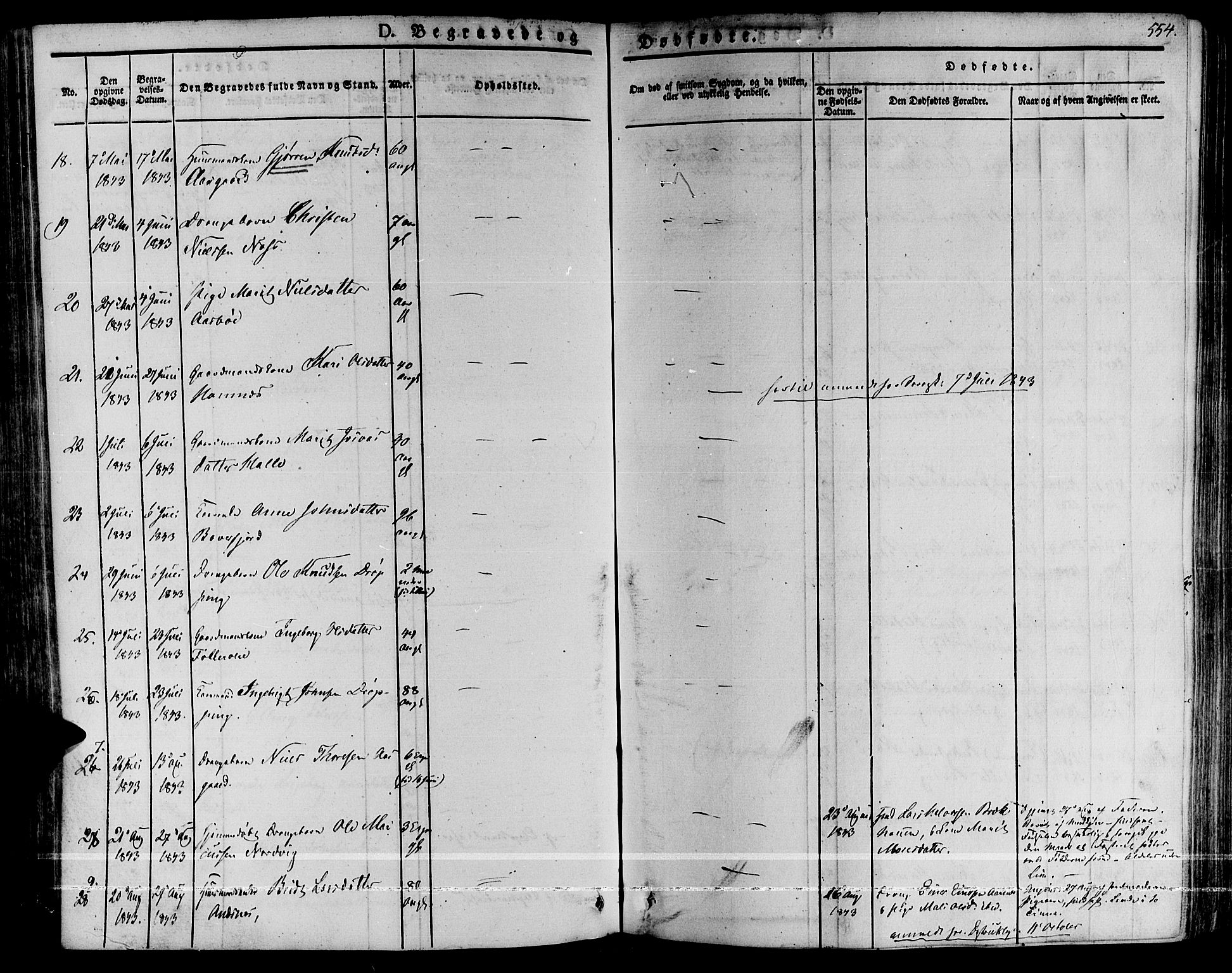 Ministerialprotokoller, klokkerbøker og fødselsregistre - Møre og Romsdal, AV/SAT-A-1454/592/L1024: Parish register (official) no. 592A03 /1, 1831-1849, p. 554