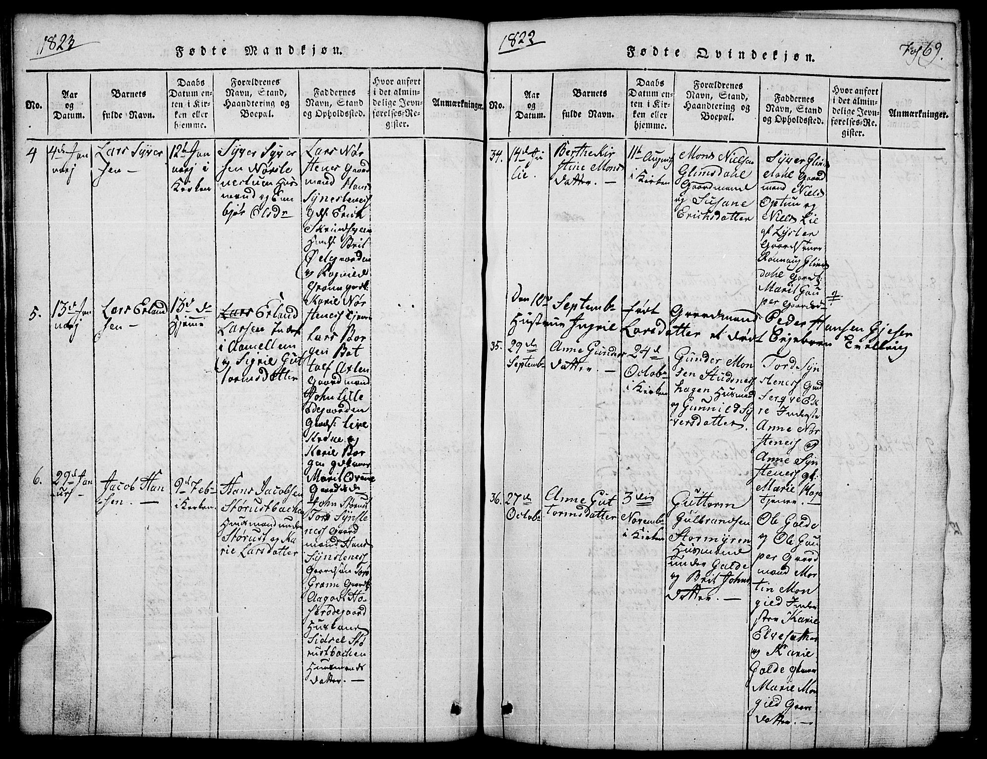 Lom prestekontor, SAH/PREST-070/L/L0001: Parish register (copy) no. 1, 1815-1836, p. 69