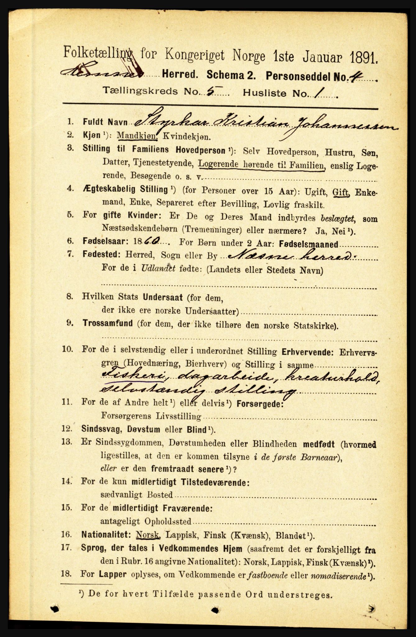 RA, 1891 census for 1832 Hemnes, 1891, p. 2557