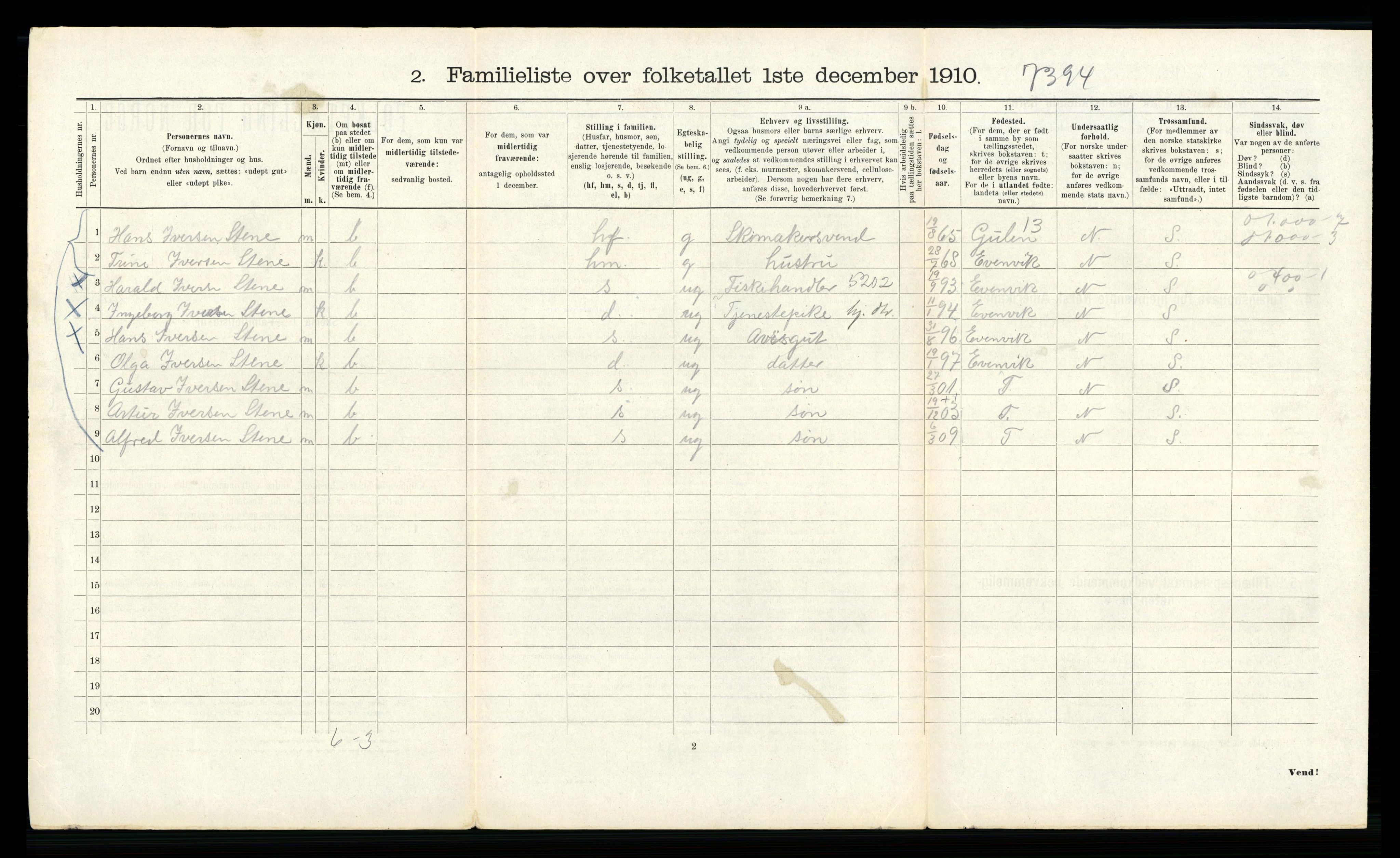 RA, 1910 census for Bergen, 1910, p. 40922