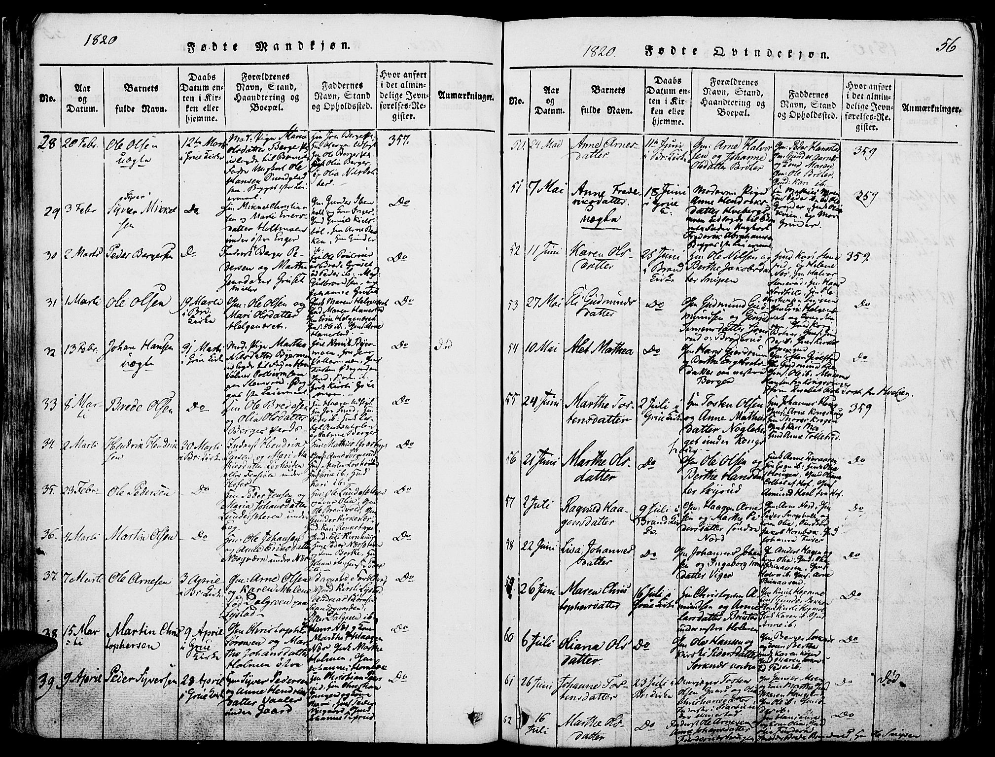 Grue prestekontor, AV/SAH-PREST-036/H/Ha/Haa/L0006: Parish register (official) no. 6, 1814-1830, p. 56