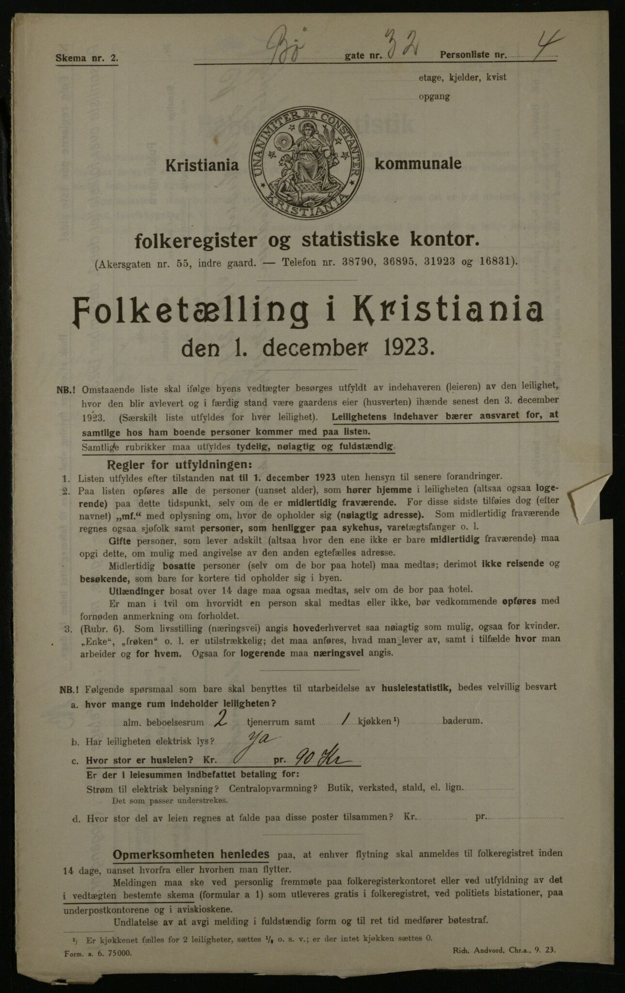 OBA, Municipal Census 1923 for Kristiania, 1923, p. 12470